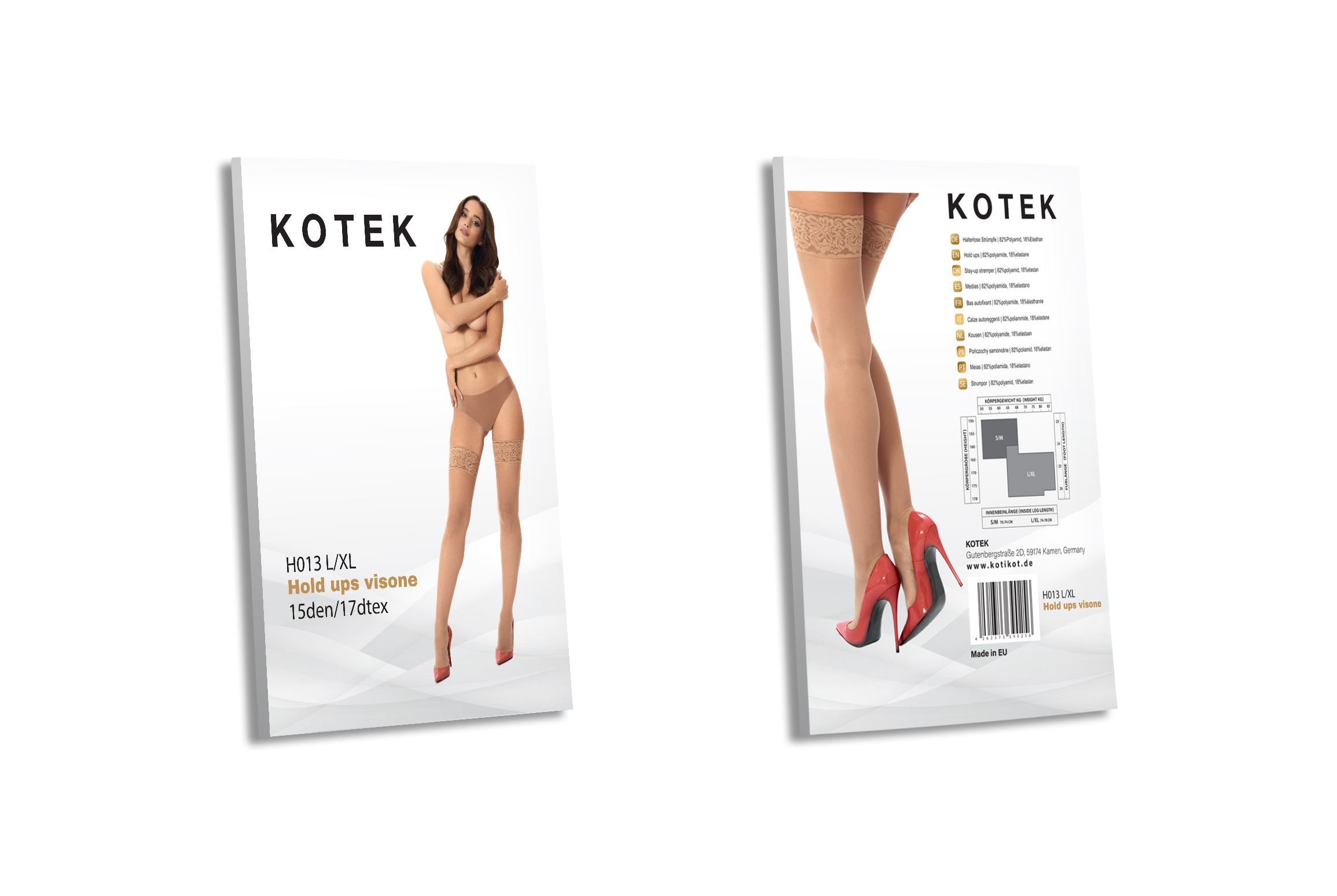KOTEK Halterlose Strümpfe H013 visone L/XL KOTEK Halterlose Strümpfe H013 visone L/XL