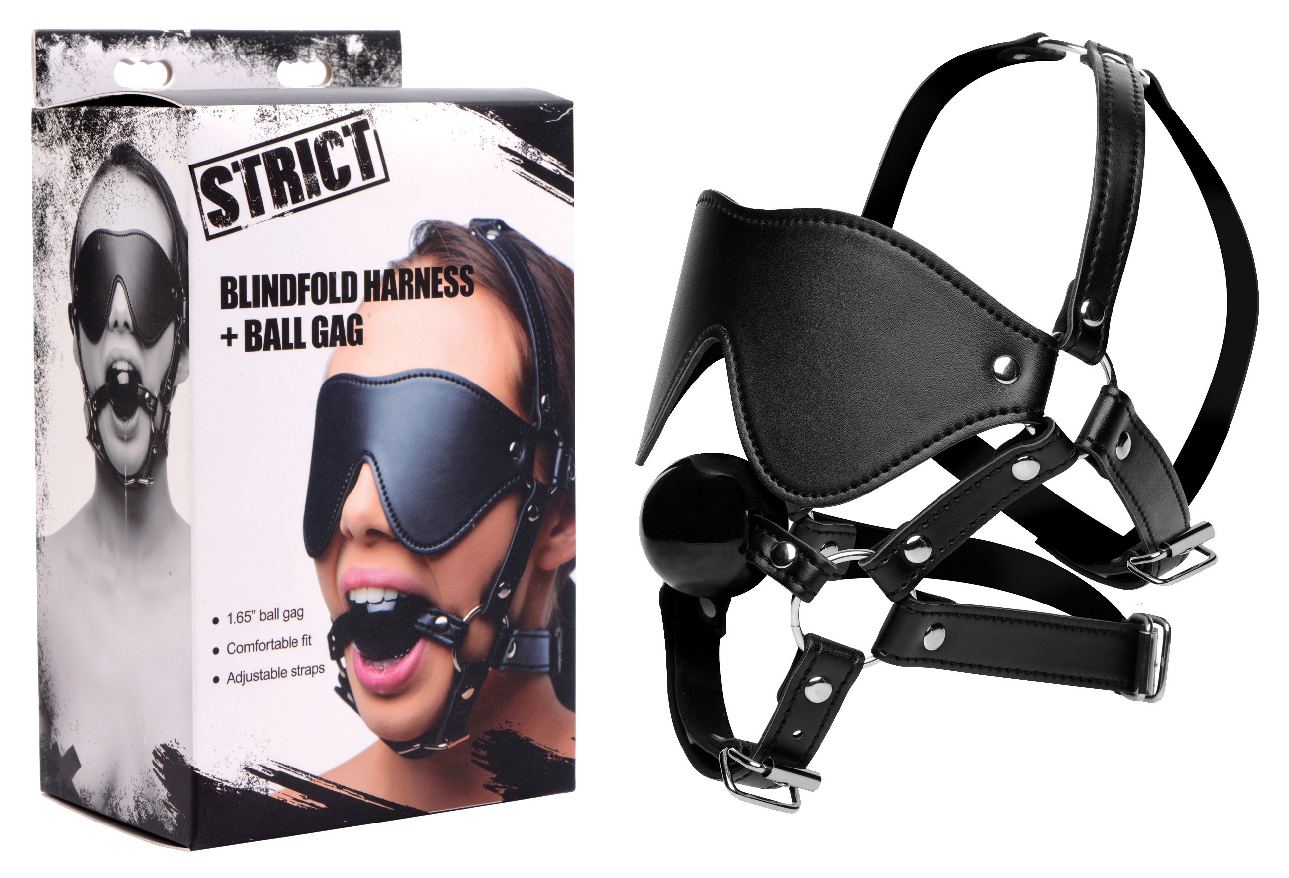 STRICT Eye Mask Harness with Ball Gag
