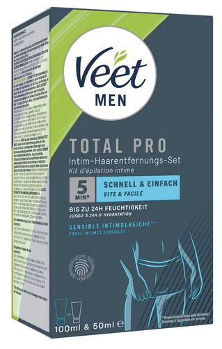 VEET Men Total Pro Intim-Haarentfernungs-Set 50ml + 100ml