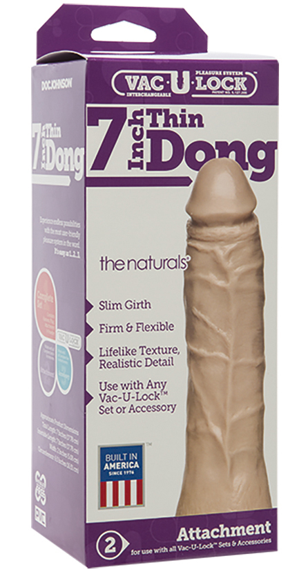 DOC JOHNSON VAC-U-LOCK 7' Thin Dong The Naturals