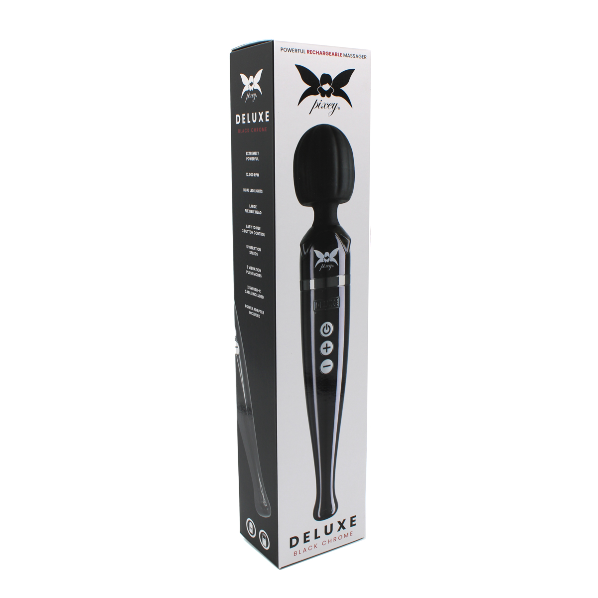 Pixey Deluxe Wand Massager black chrome Pixey Deluxe Wand Massager black chrome