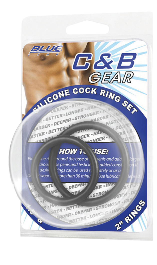 BLUE LINE C&B GEAR Silicone Cock Ring Set - Black