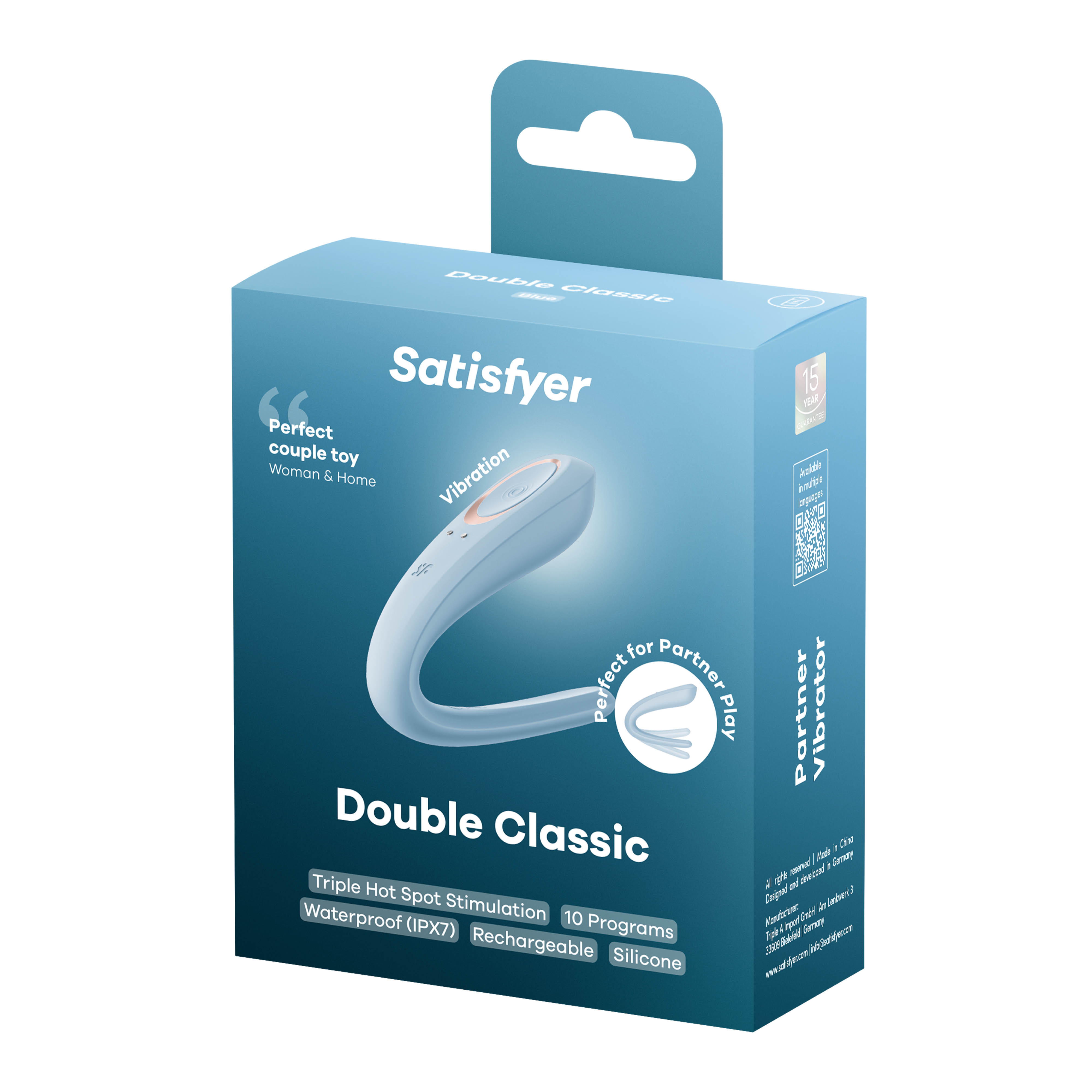 SATISFYER Partner Double Classic blue