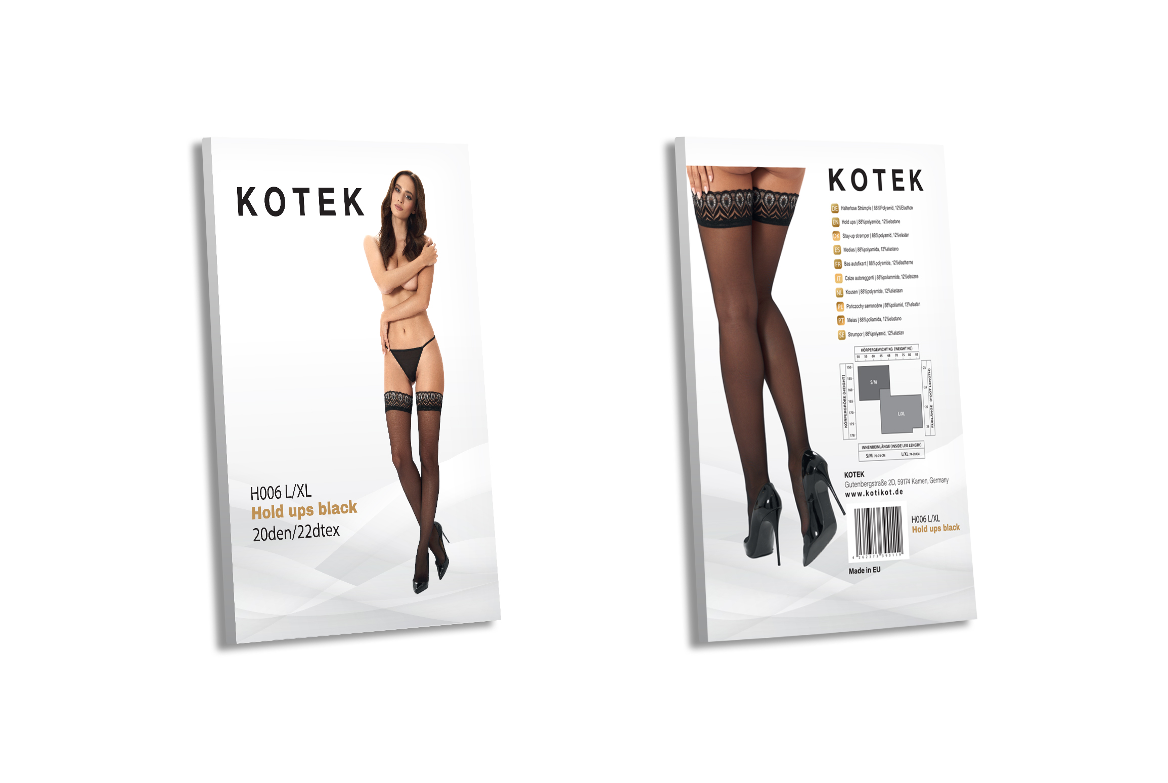 KOTEK Halterlose Strümpfe H006 schwarz L/XL KOTEK Halterlose Strümpfe H006 schwarz L/XL