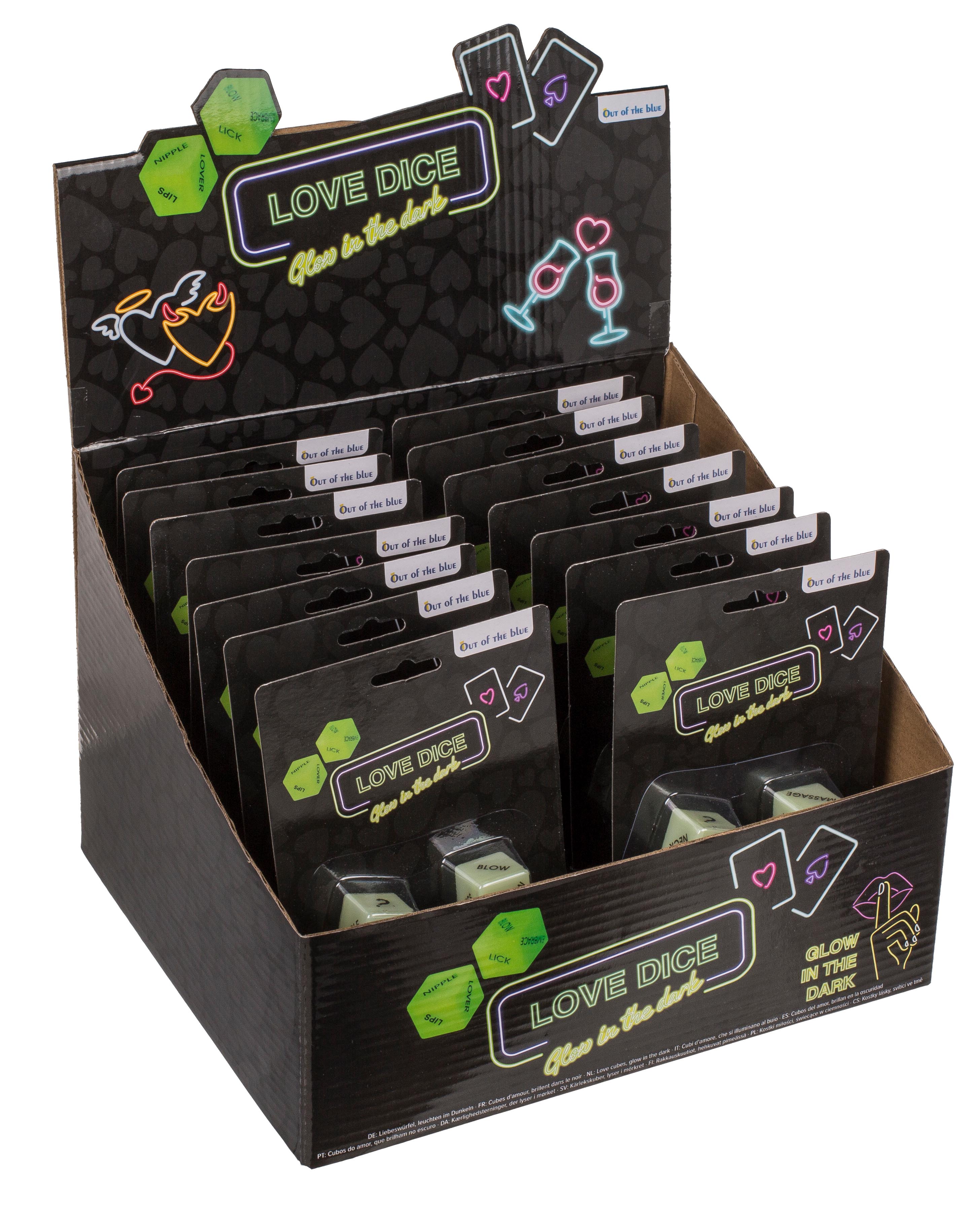 Liebes-Würfel m. engl. Worten GLOW-IN-THE-DARK Liebes-Würfel m. engl. Worten GLOW-IN-THE-DARK