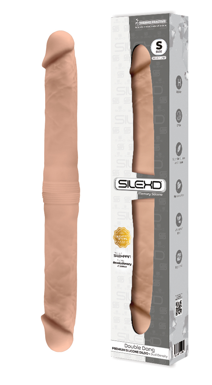 SILEXD Dual Density Silicone Double Dong Dildo S flesh (15")