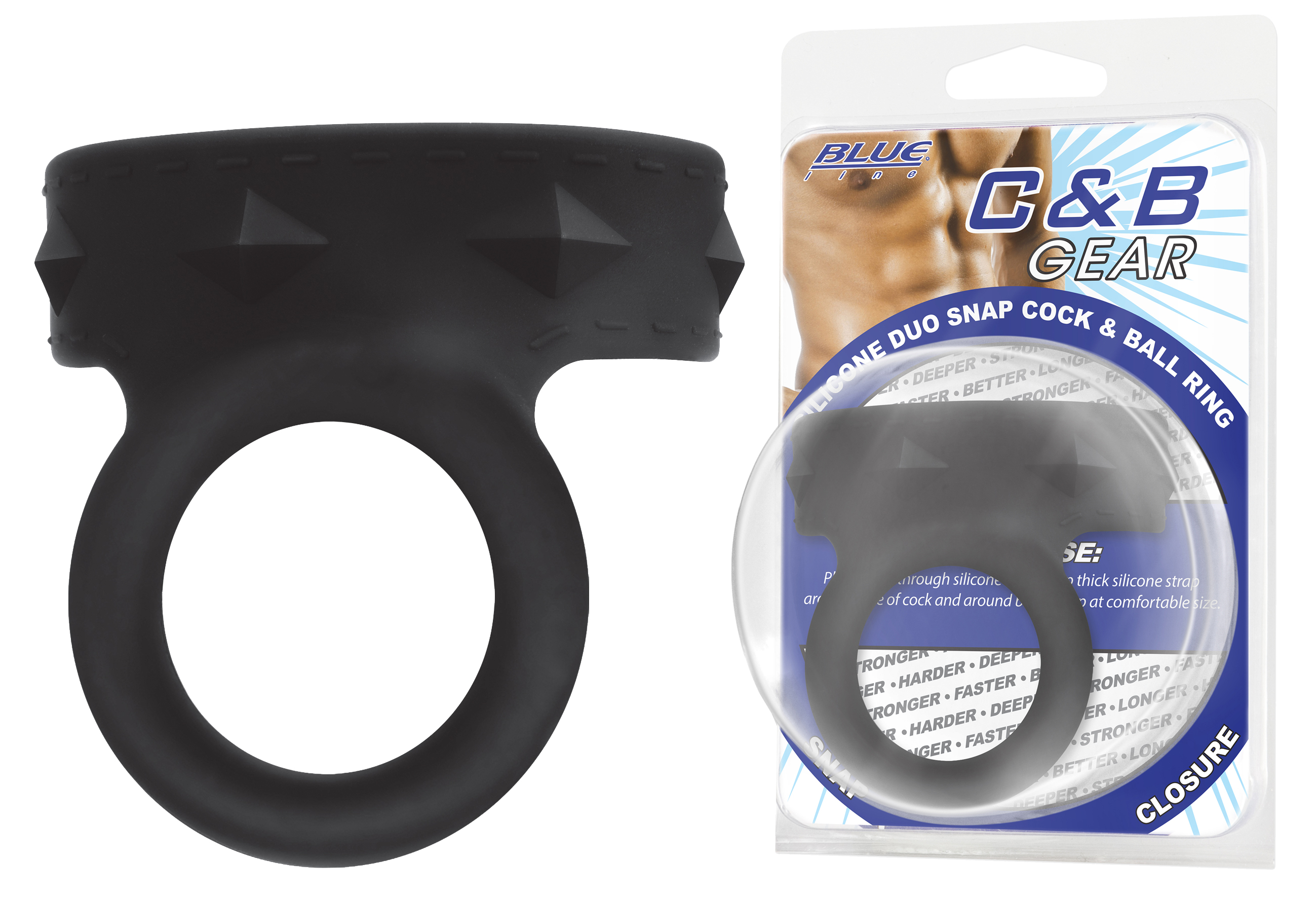BLUE LINE C&B GEAR Silicone Duo Snap Cock & Ball Ring