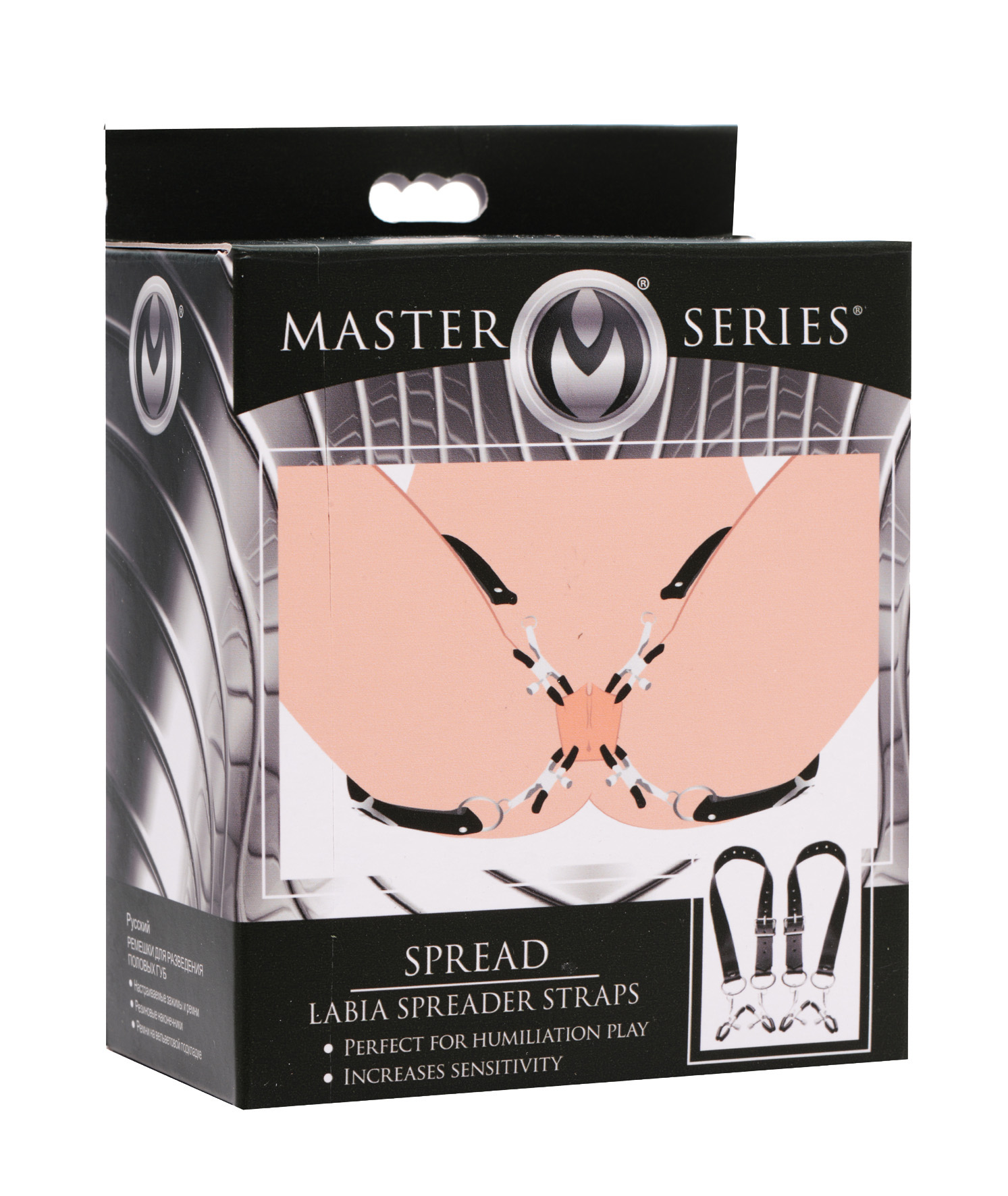 MASTER SERIES Spread Labia Spreader Straps with Clamps