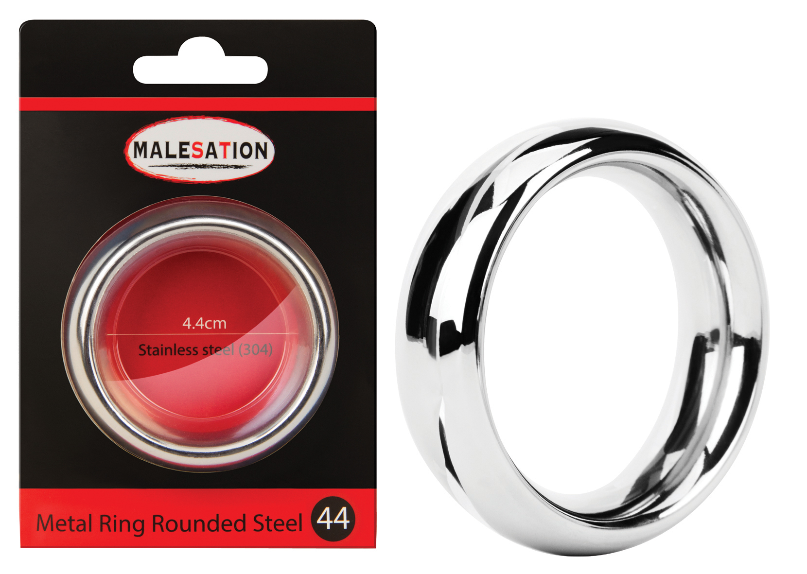 MALESATION Metal Ring Rounded Steel 44