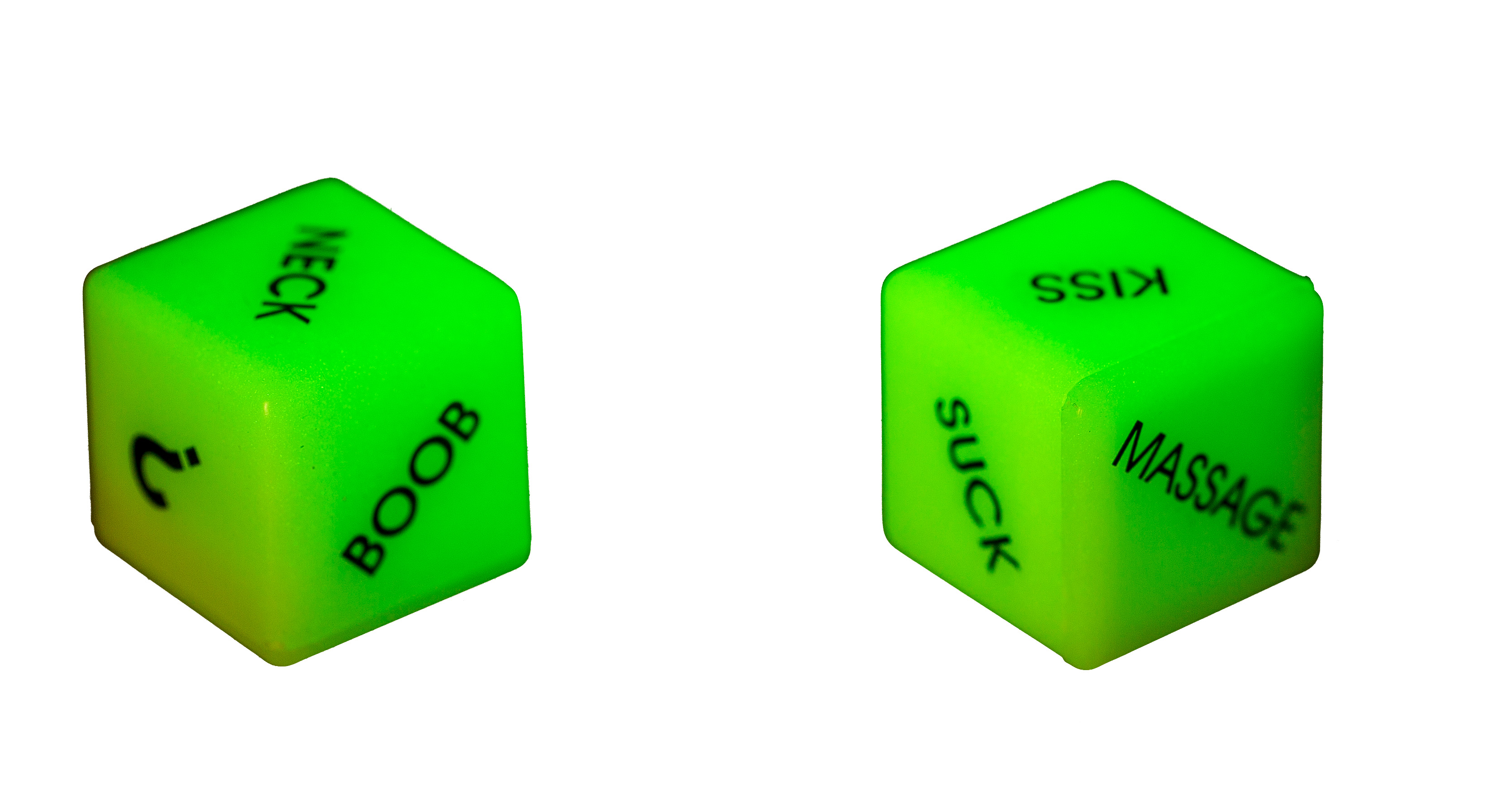 Liebes-Würfel m. engl. Worten GLOW-IN-THE-DARK Liebes-Würfel m. engl. Worten GLOW-IN-THE-DARK