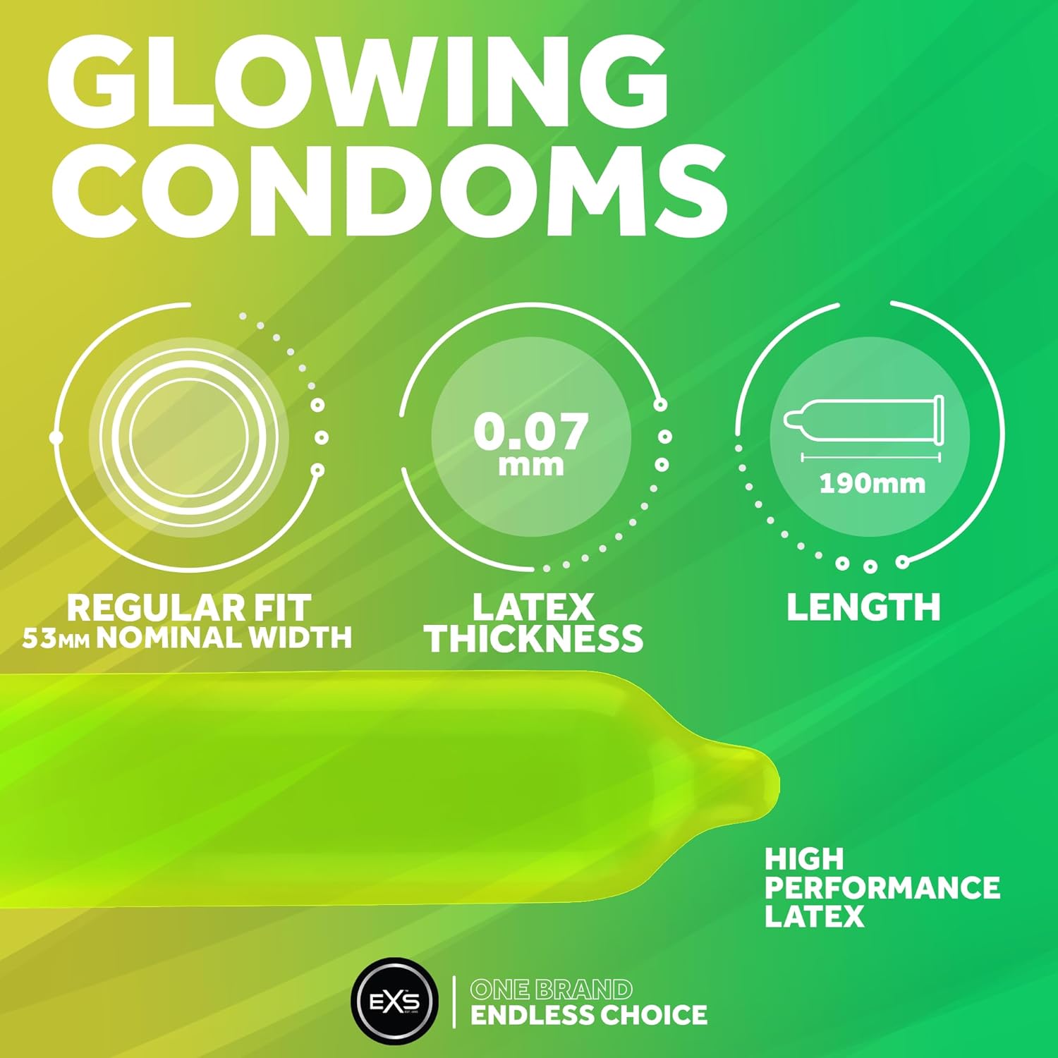 EXS Glow condoms (100pcs)