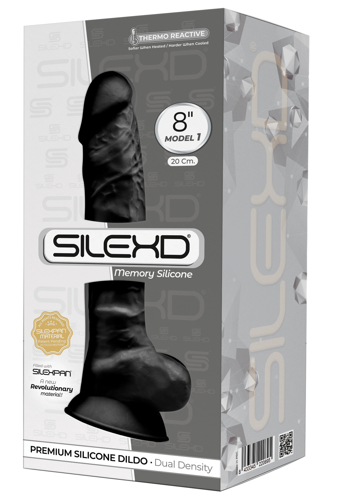*SILEXD Dual Density Silicone Dildo Model 1 black (8")