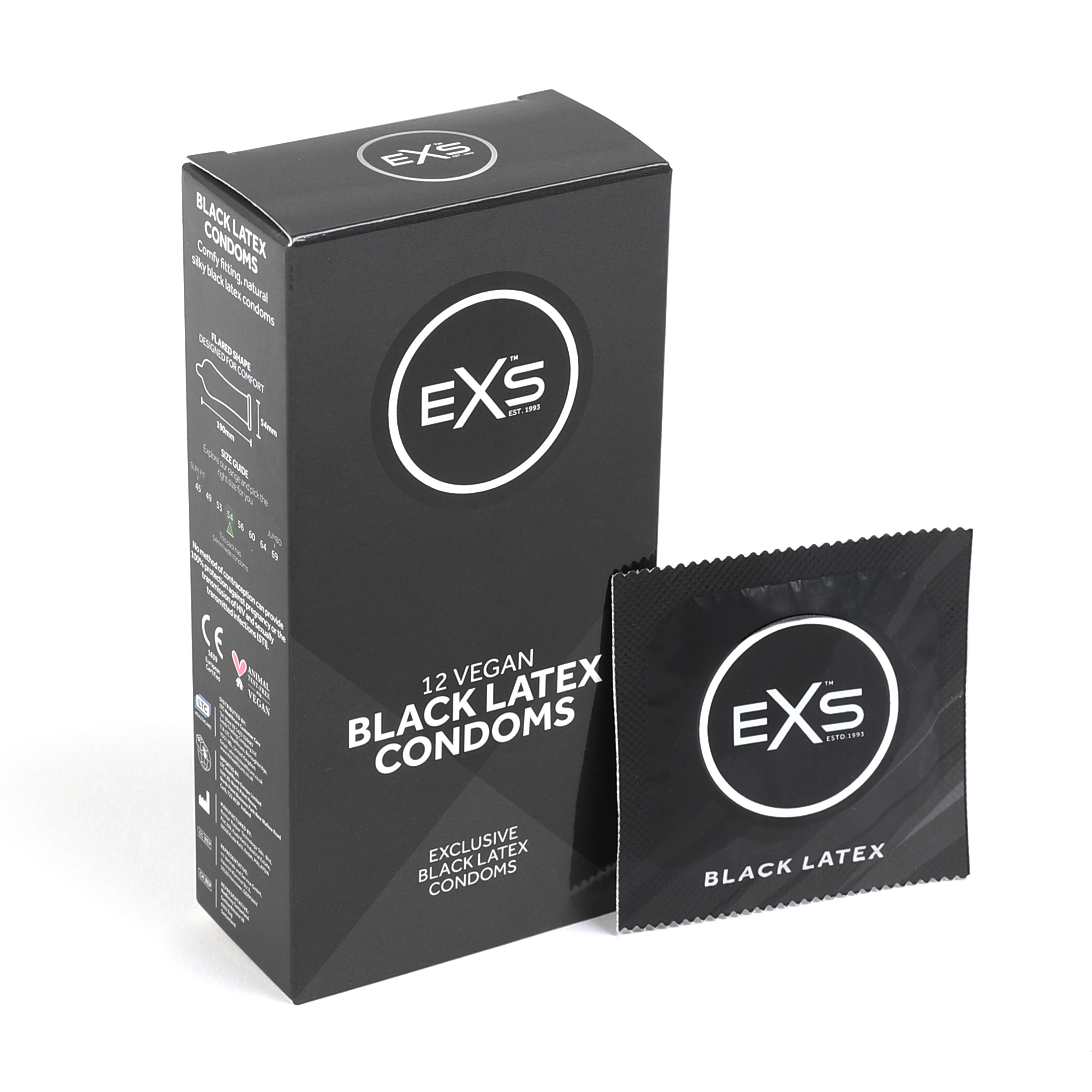 EXS Black Latex condoms (12pcs)