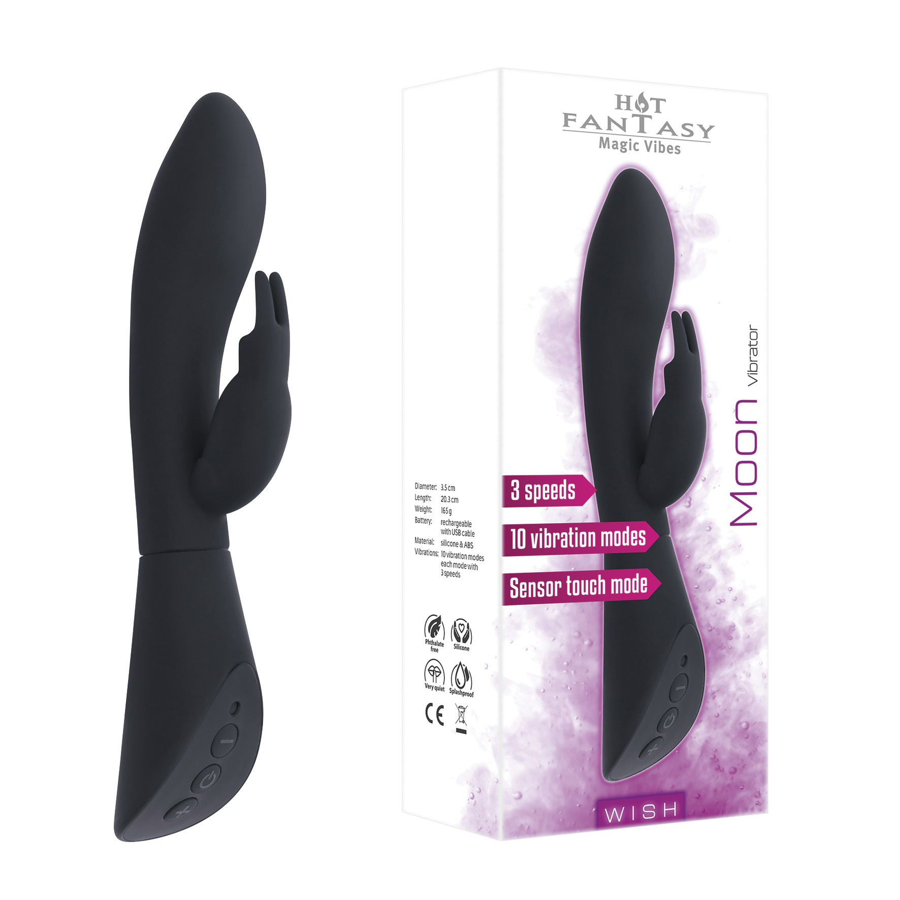 HOT FANTASY WISH Moon Vibrator black