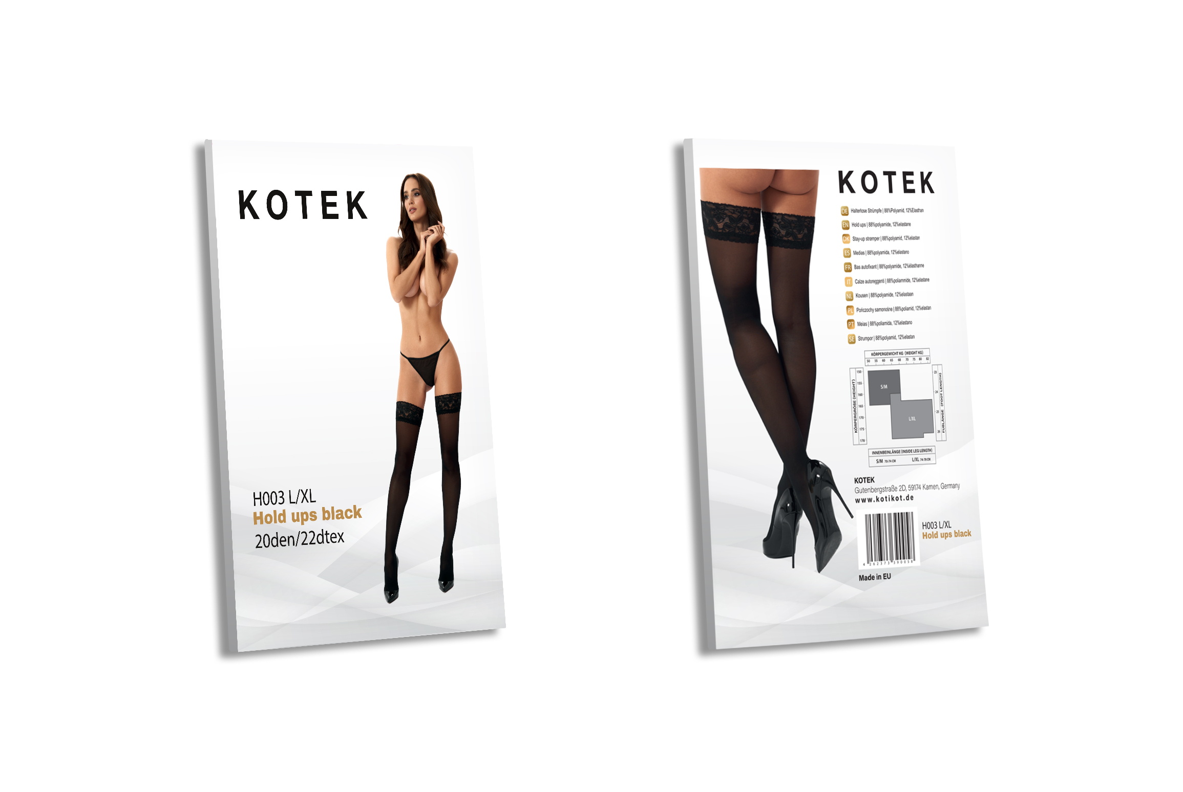 KOTEK Halterlose Strümpfe H003 schwarz L/XL KOTEK Halterlose Strümpfe H003 schwarz L/XL