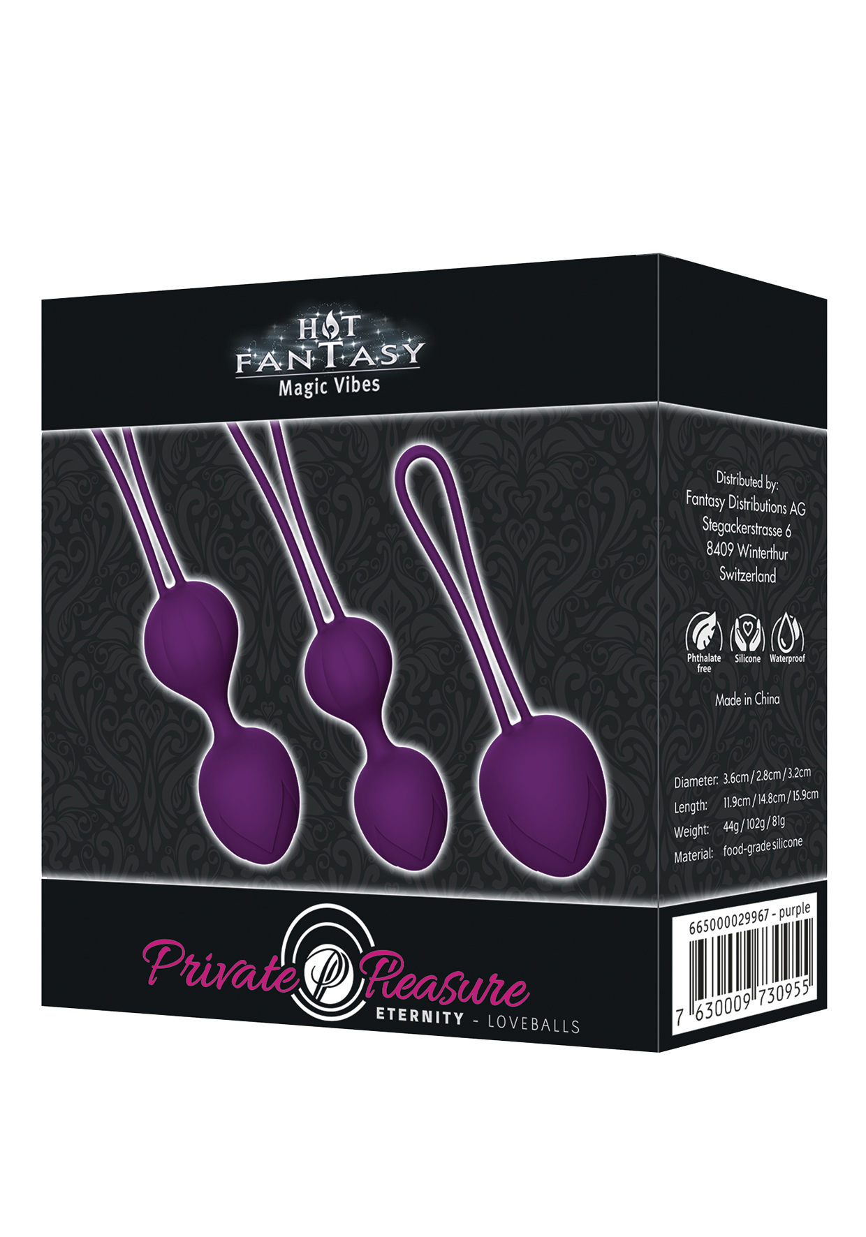 HOT FANTASY Private Pleasure Balls Set Eternity purple