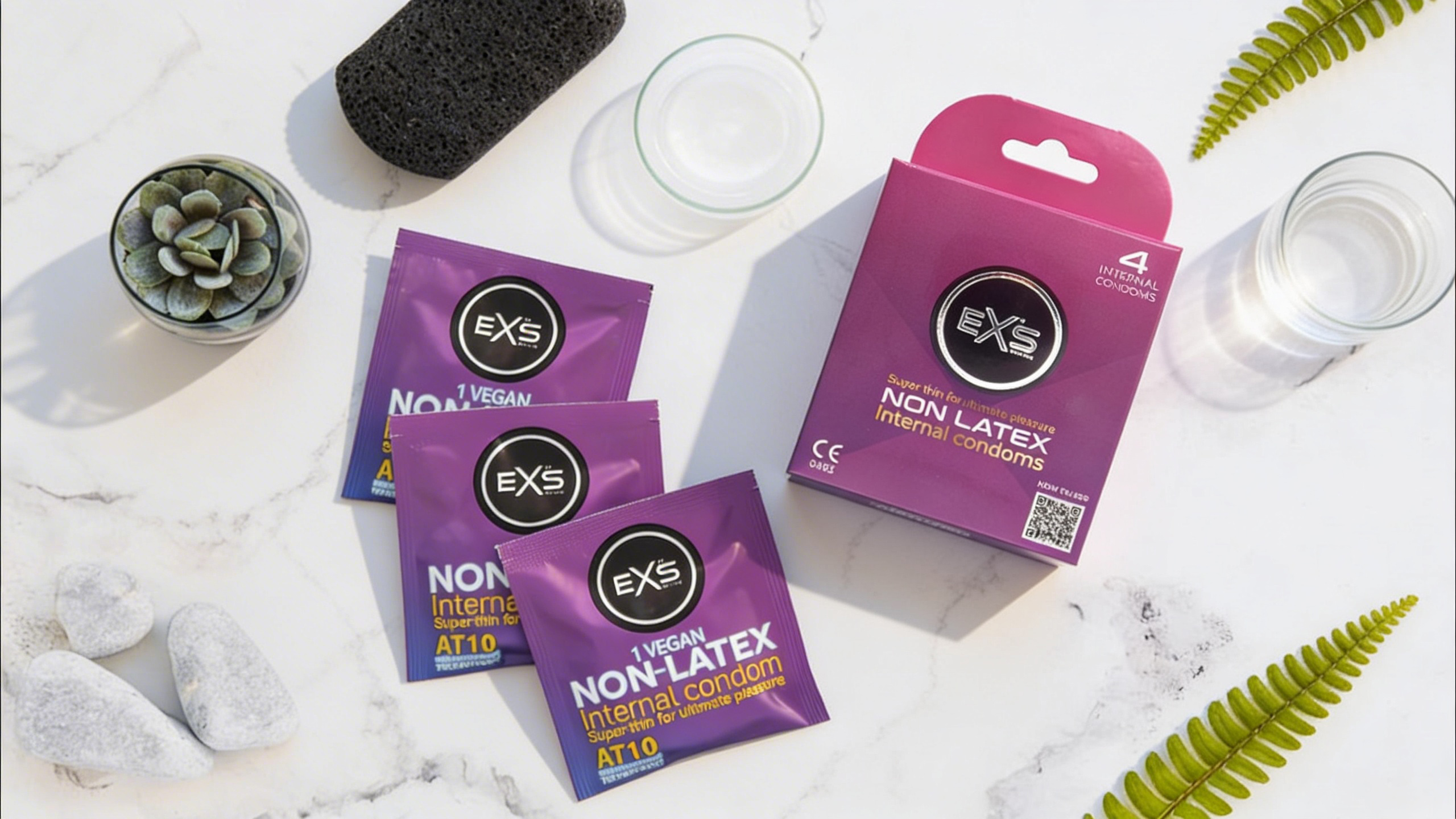 EXS Internal non-latex condom lace straps (4pcs)