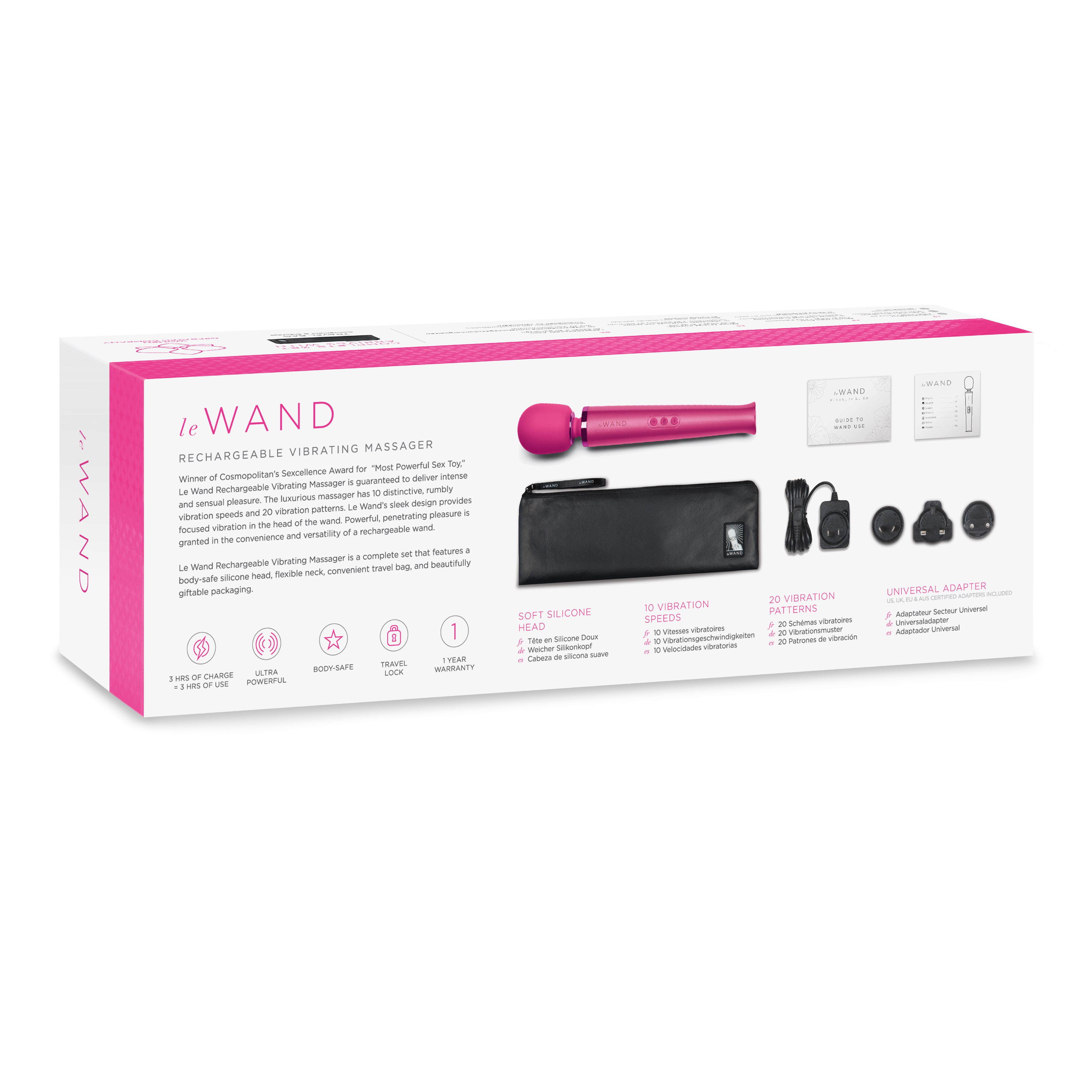 Le Wand Magenta rechargeable massager