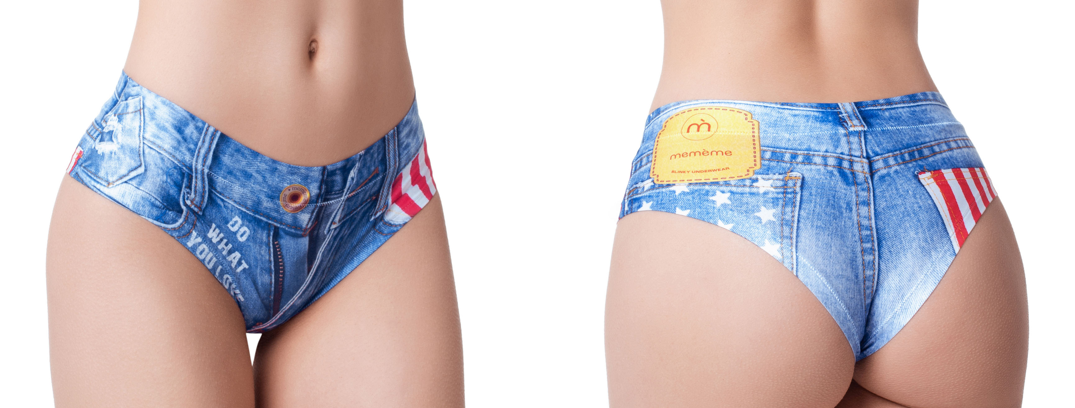 Memème JEANS AMERICAN FLAG Slip L