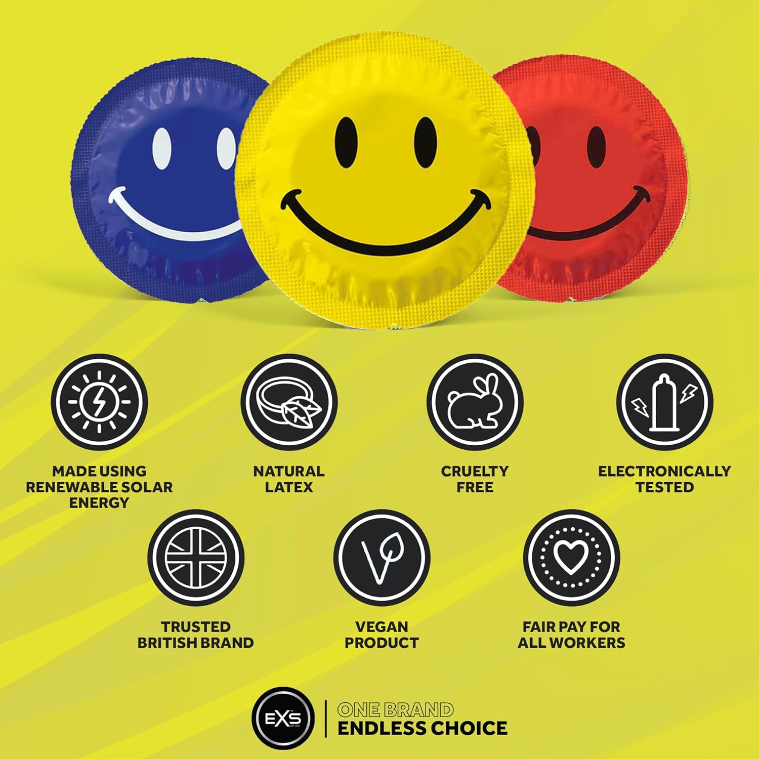 EXS Circular Smiley Face condoms (100pcs)