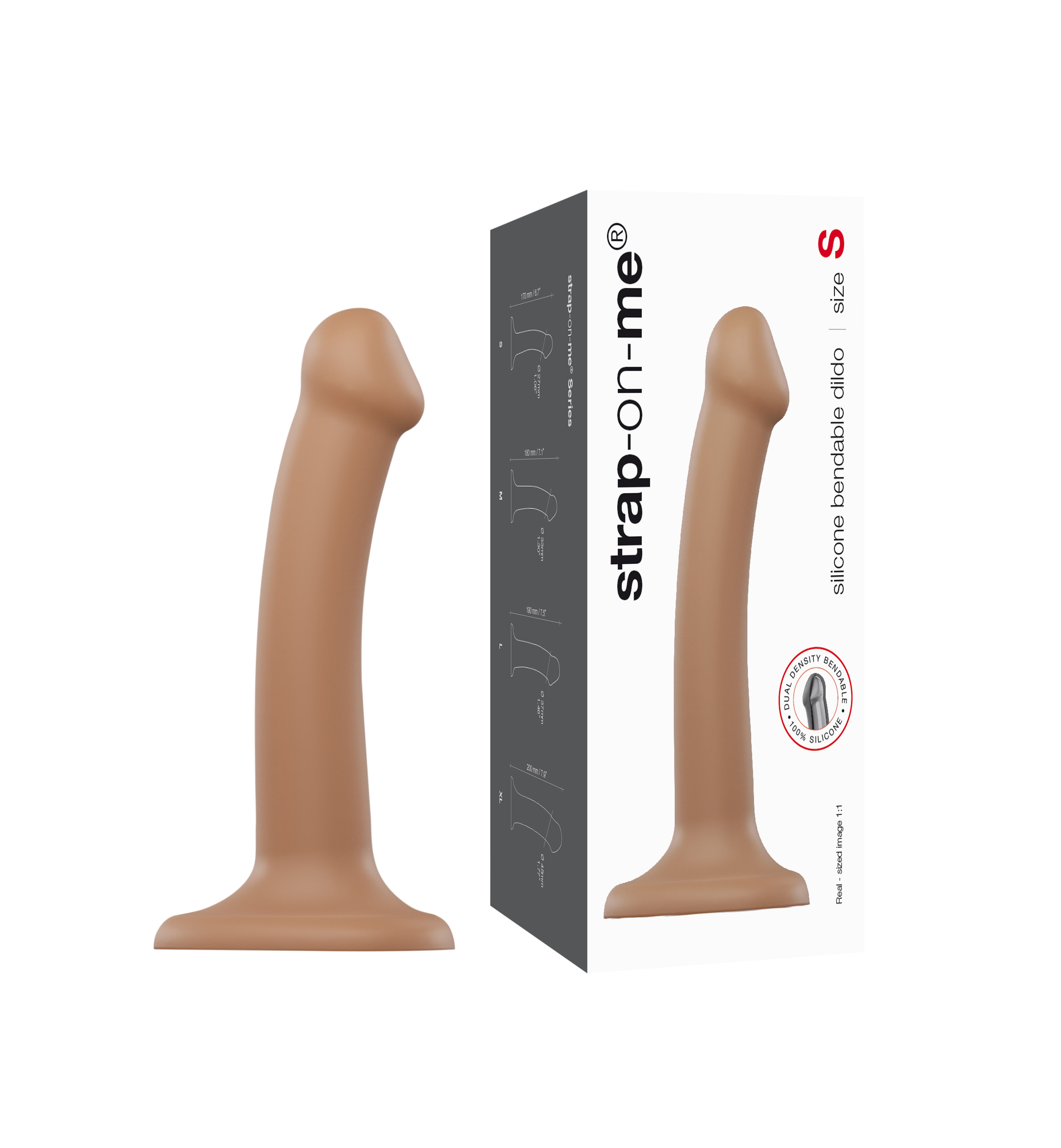 Strap-on-me Bendable Dildo caramel S