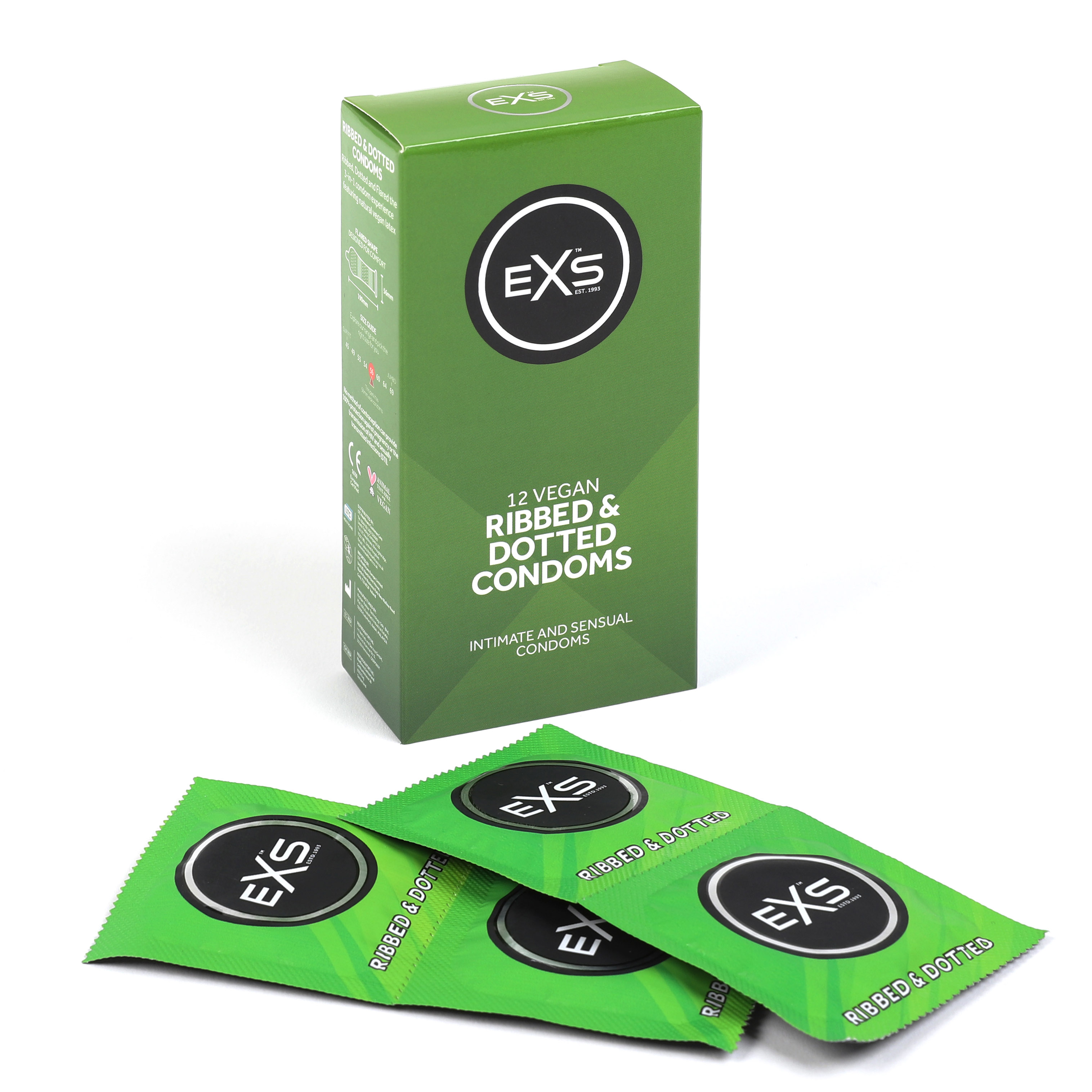 EXS Ribbed & dotted condoms (12pcs)
