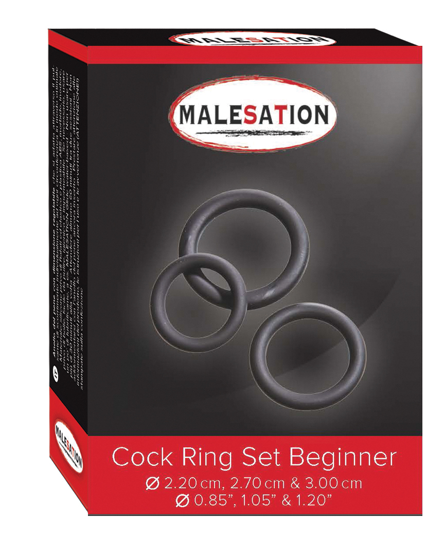 MALESATION Cock Ring Set Beginner (Ø 2,20 cm, 2,70 cm & 3,00 cm)