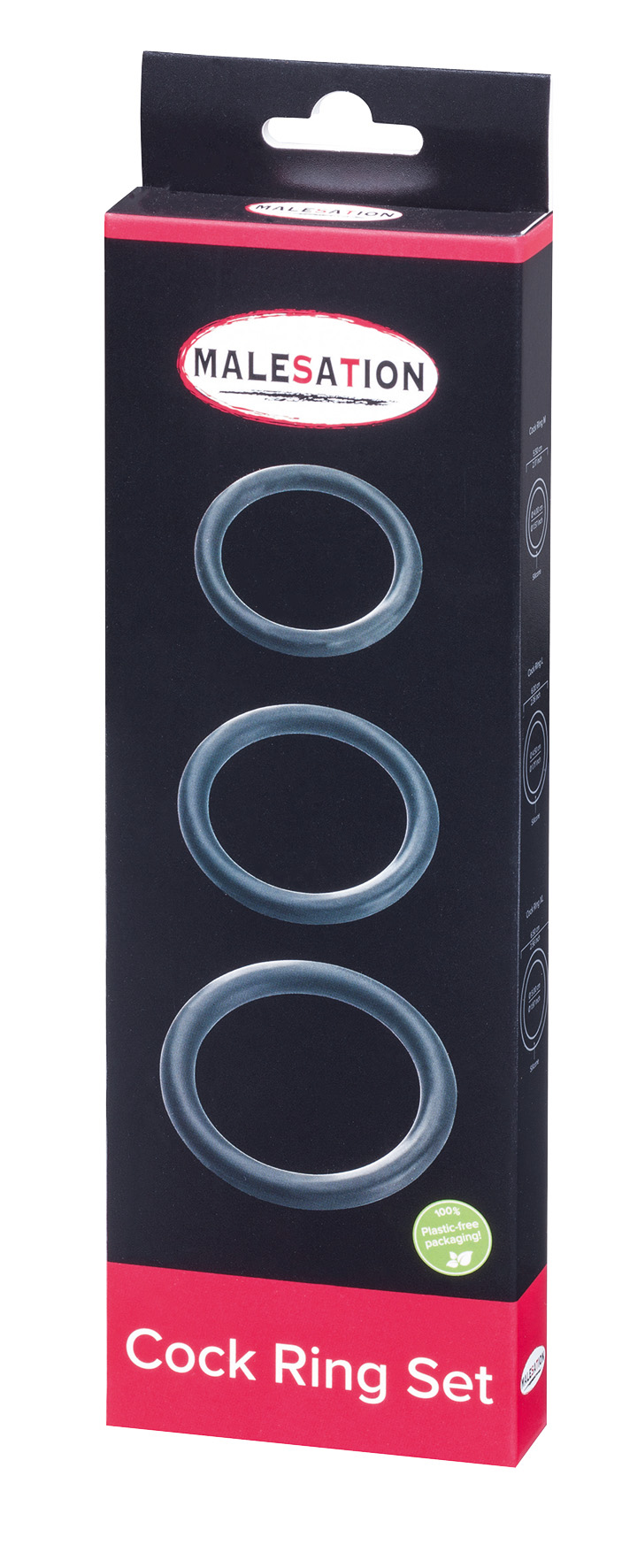 MALESATION Cock Ring Set (Ø 4,00 cm, 4,50 cm, 5,00 cm)