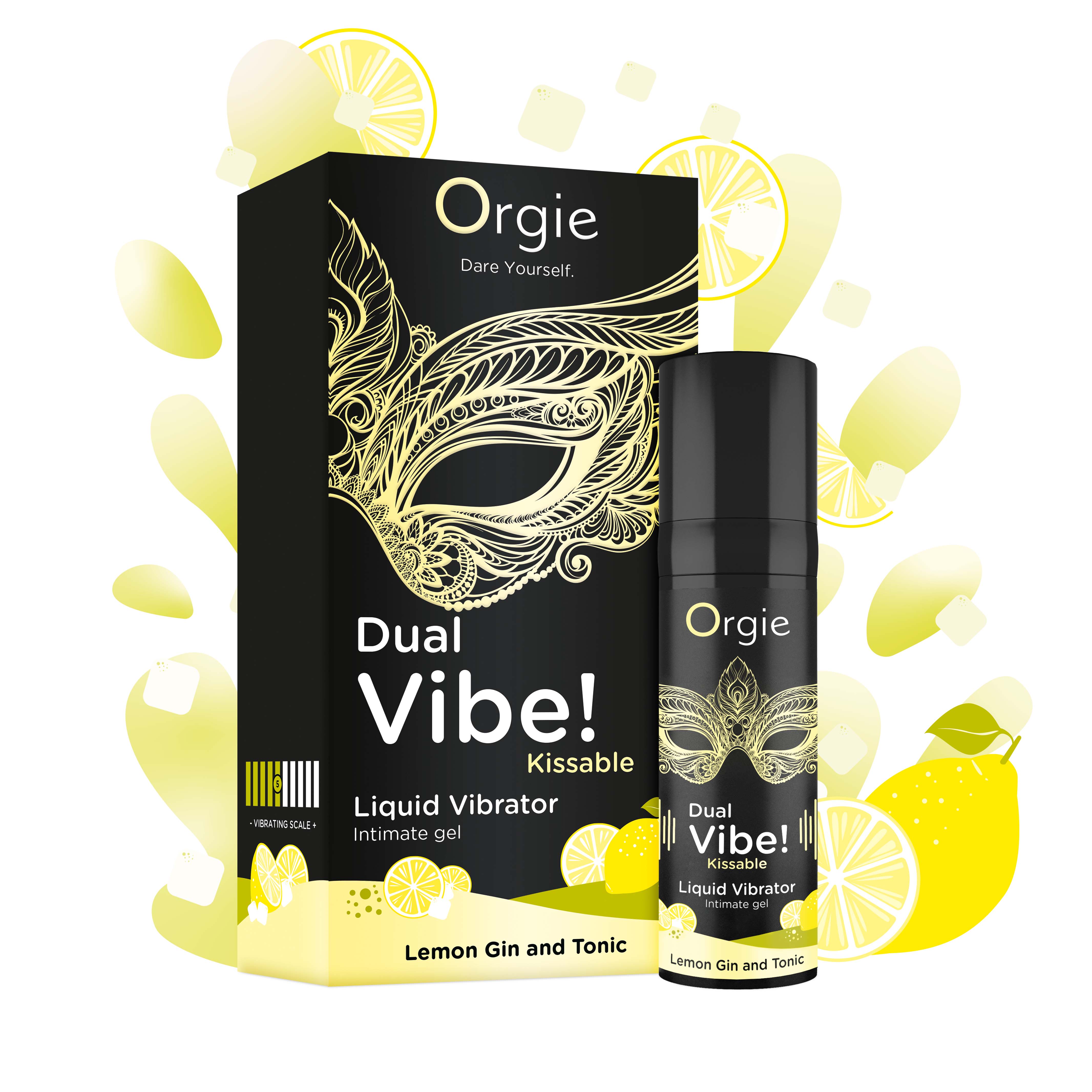 ORGIE Dual Vibe! Lemon Gin and Tonic Kissable Liquid Vibrator