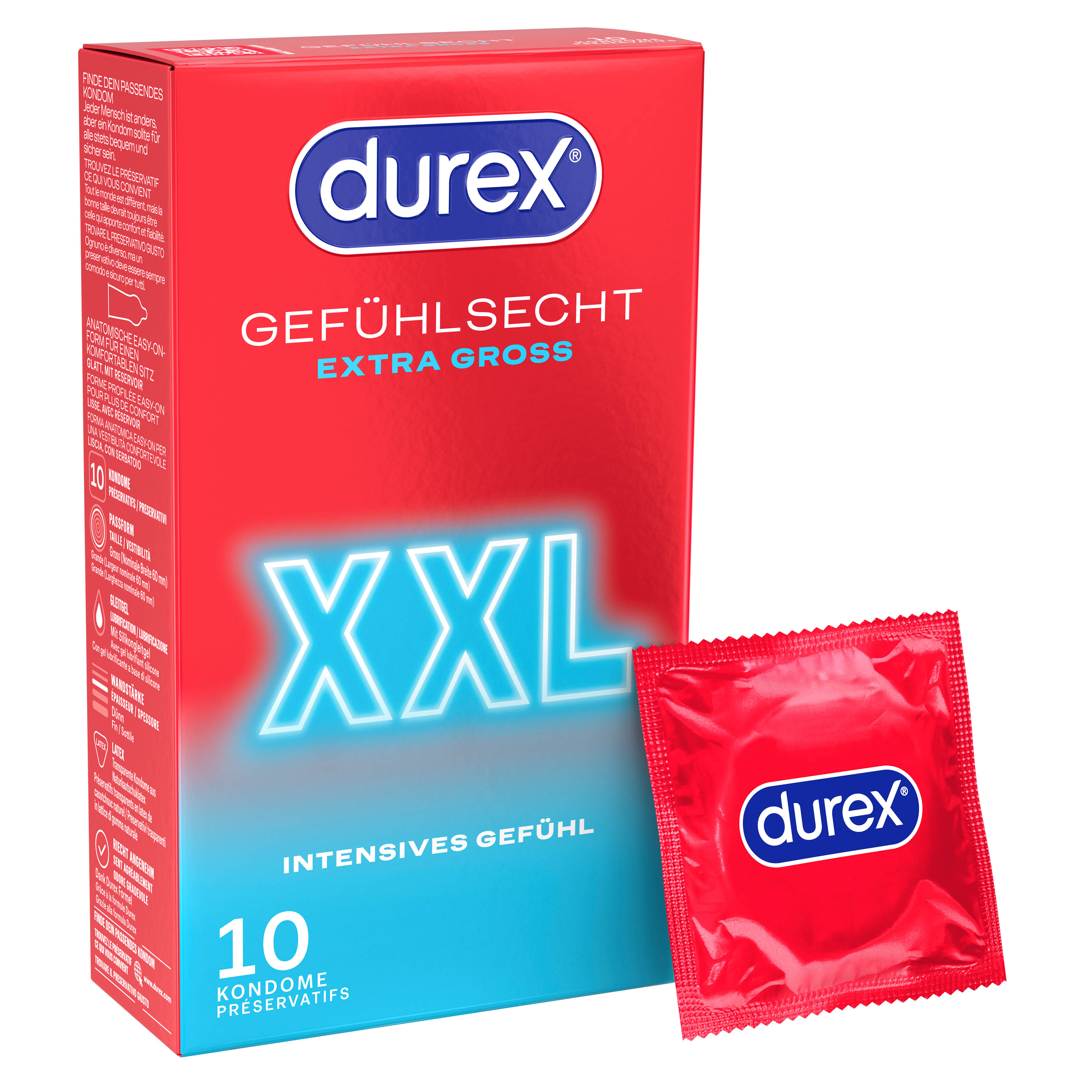DUREX Gefühlsecht Extra Gross 10 St. 