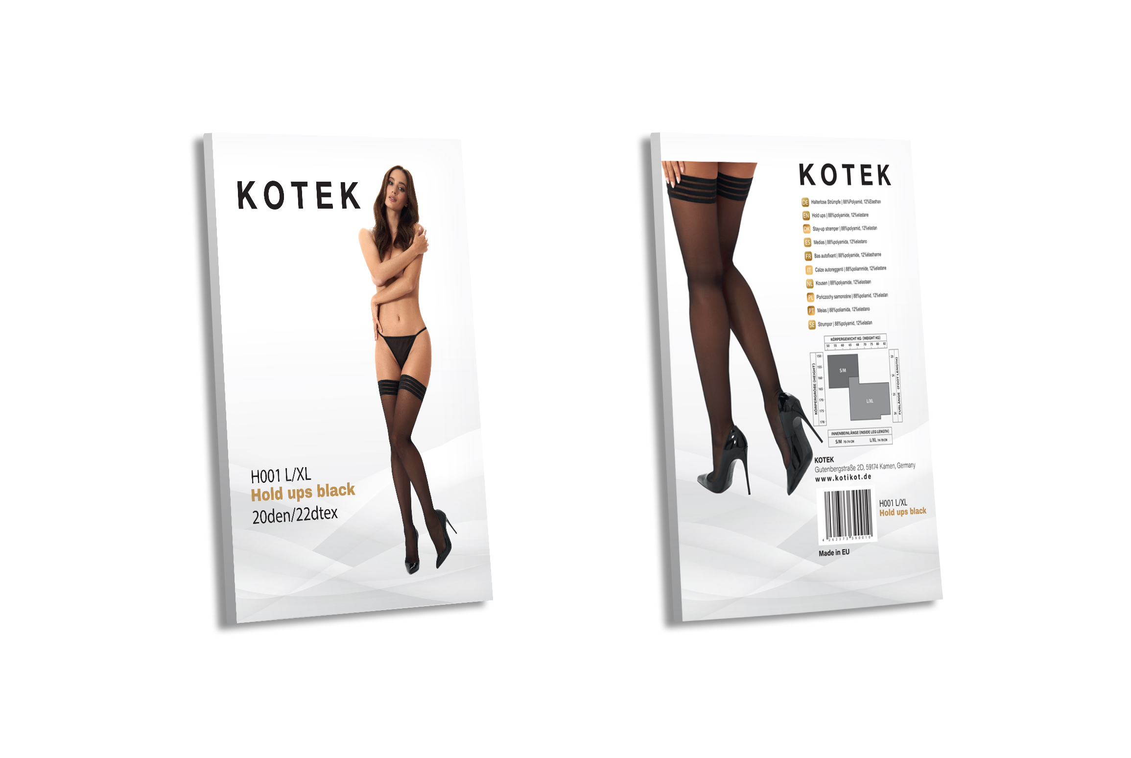 KOTEK Halterlose Strümpfe H001 schwarz L/XL KOTEK Halterlose Strümpfe H001 schwarz L/XL
