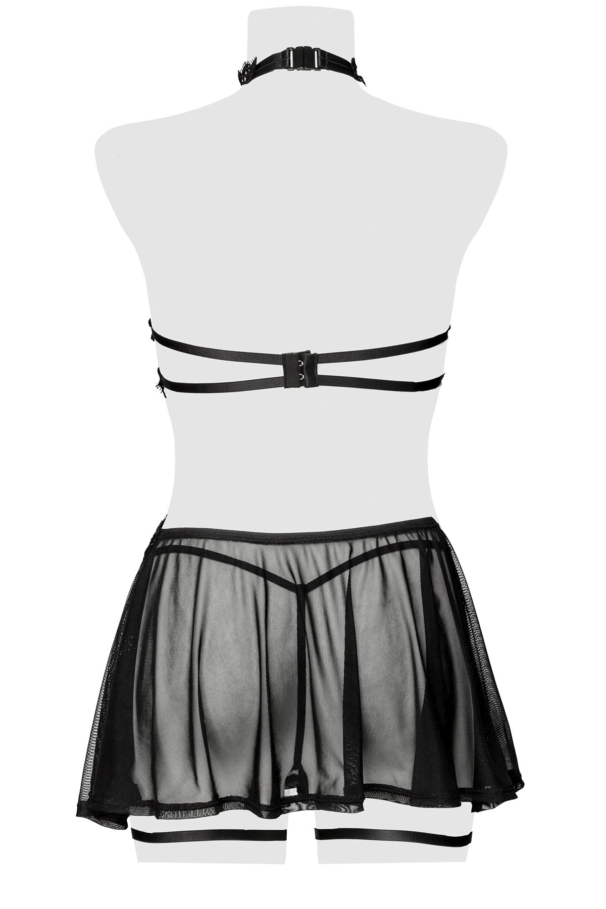 GREY VELVET 3-tlg. Set (Bralette, String, Rock) L-XL