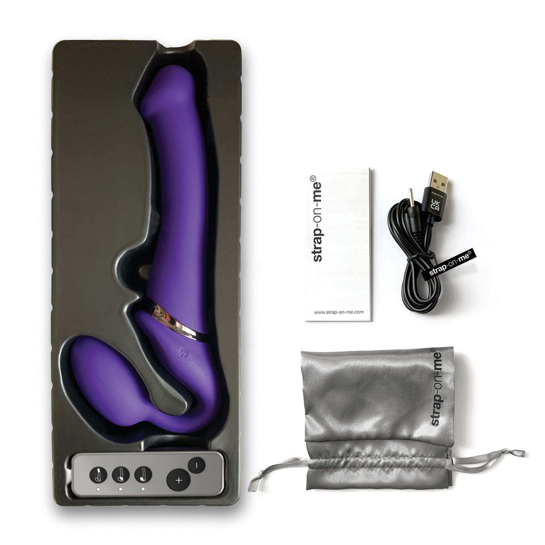 Strap-on-me Vibrating bendable strap-on purple XL