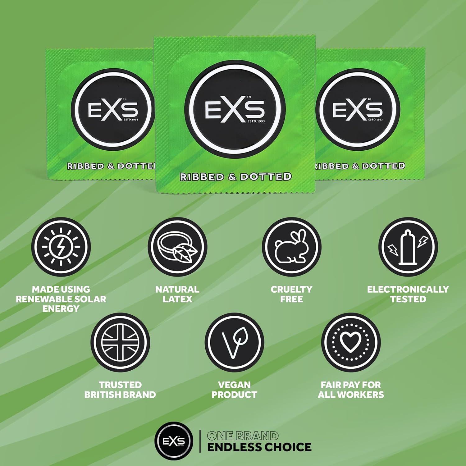 EXS Ribbed & dotted condoms (100pcs)