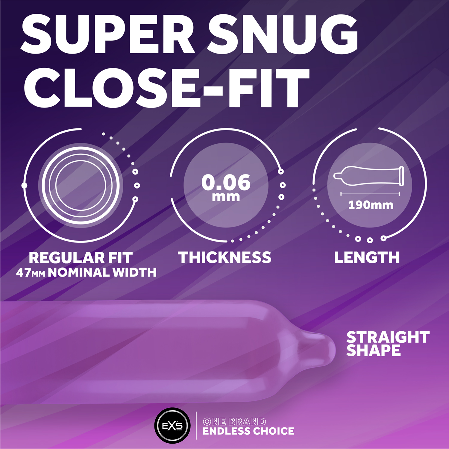 EXS Super Snug Fit 47mm condoms (100pcs)