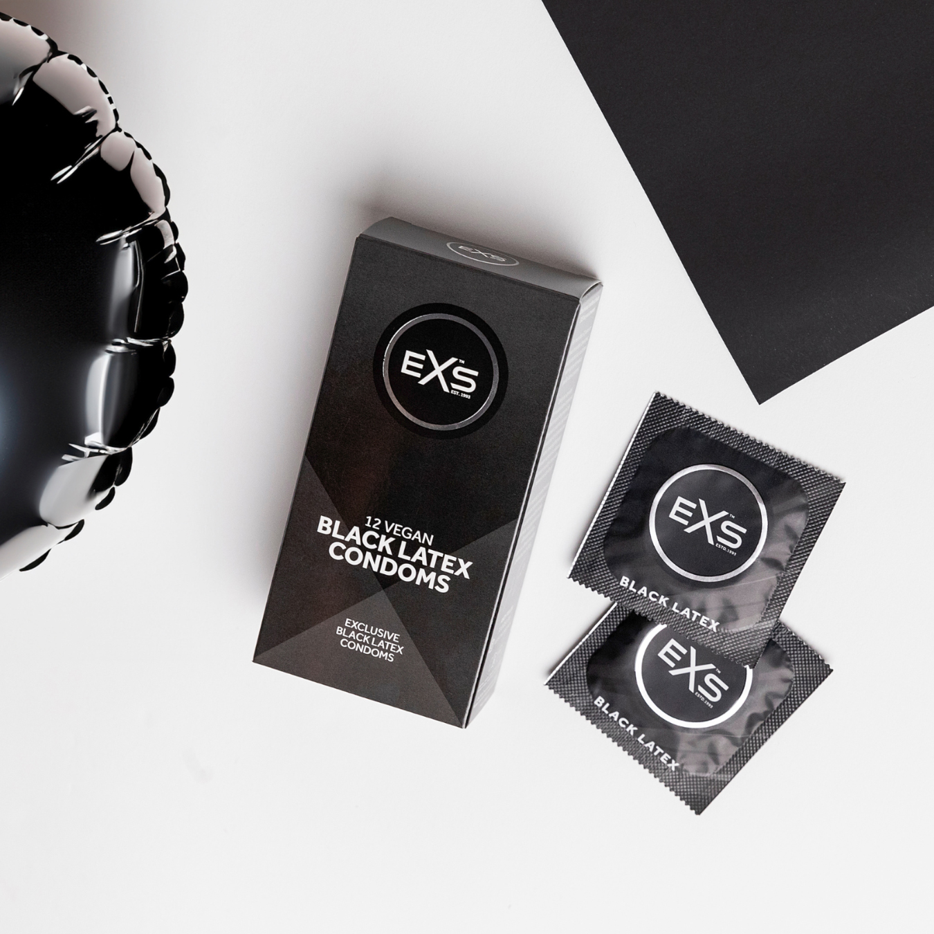 EXS Black Latex condoms (12pcs)