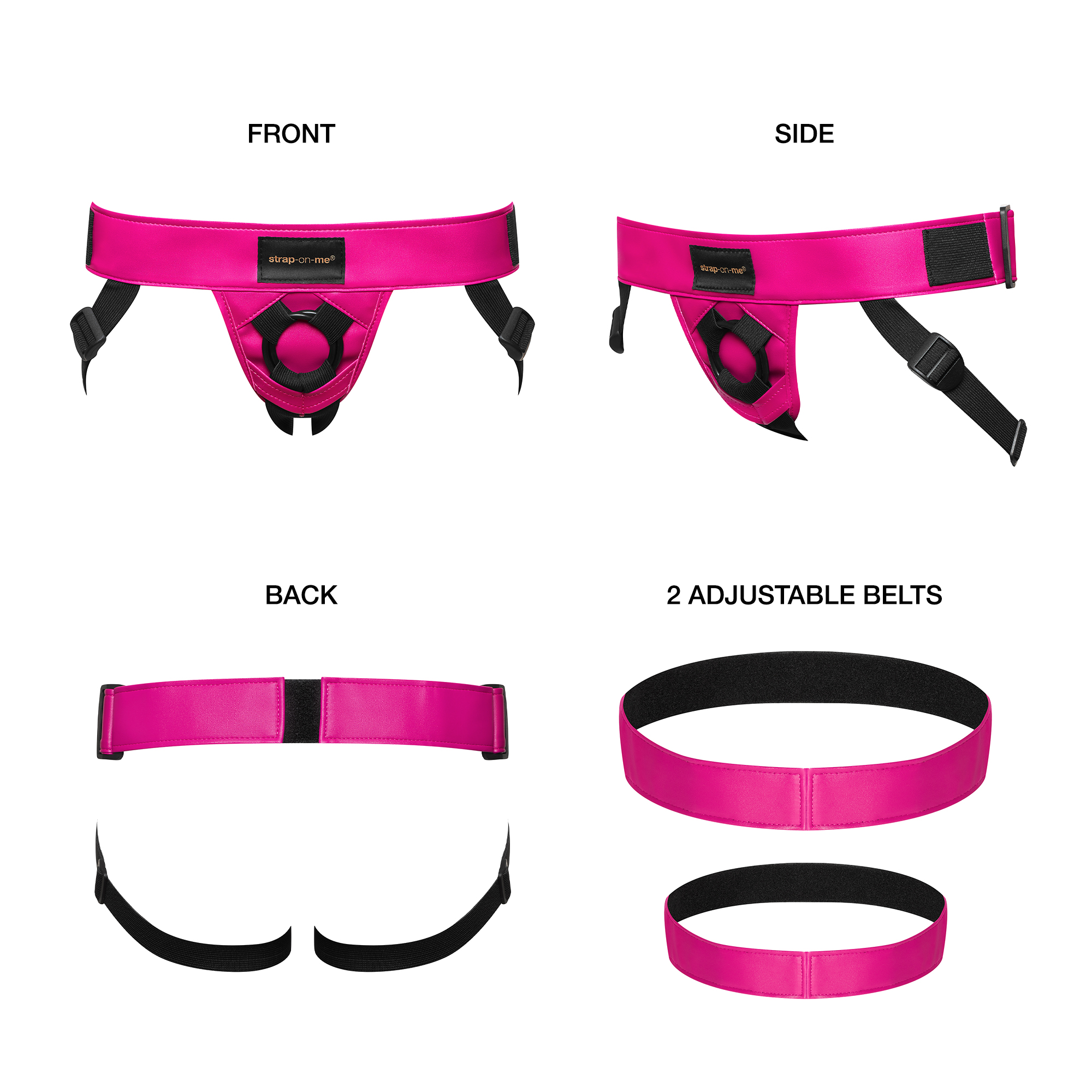 Strap-on-me Leatherette Harness Curious fuchsia