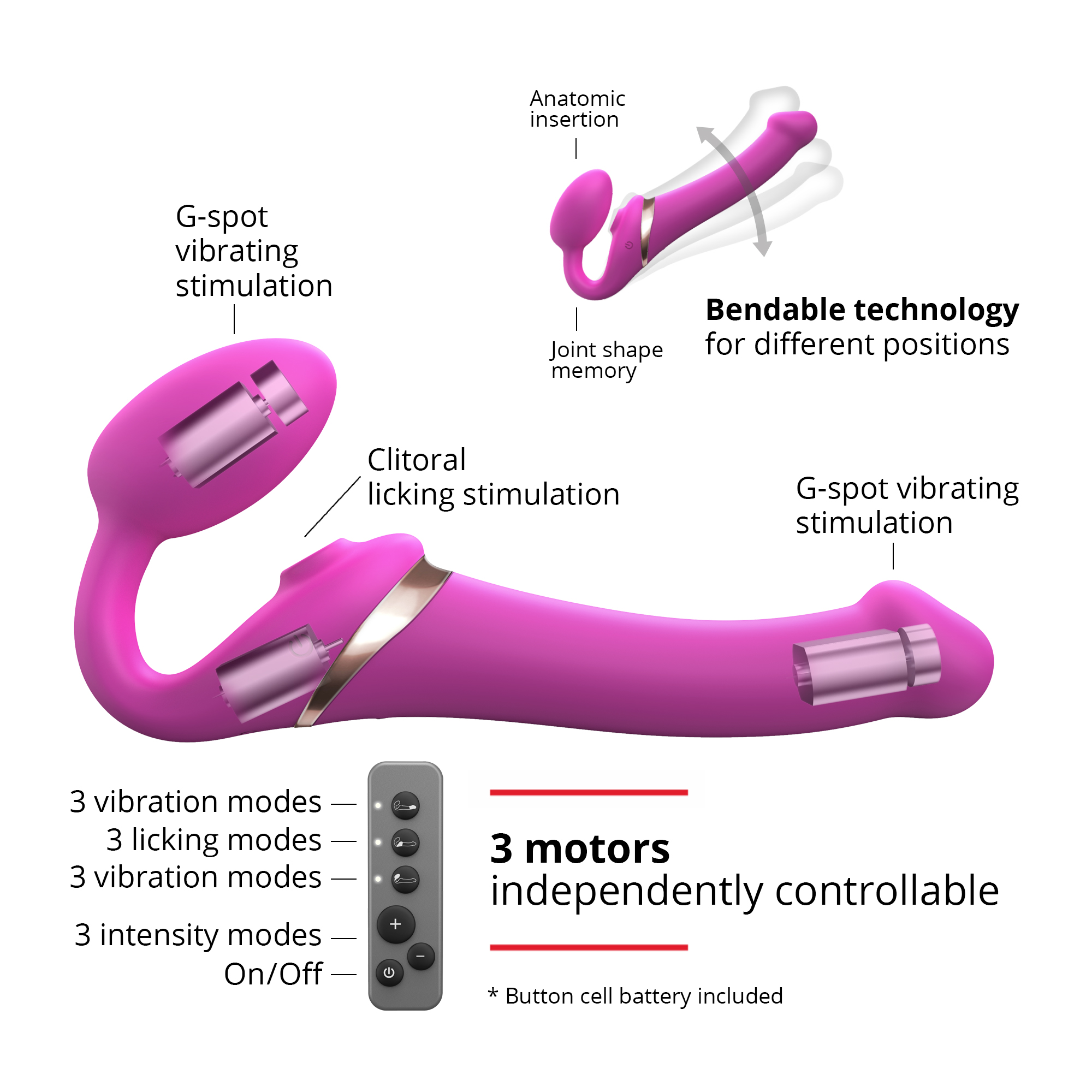 Strap-on-me Multi-Orgasm Bendable pink M Strap-on-me Multi-Orgasm Bendable pink M