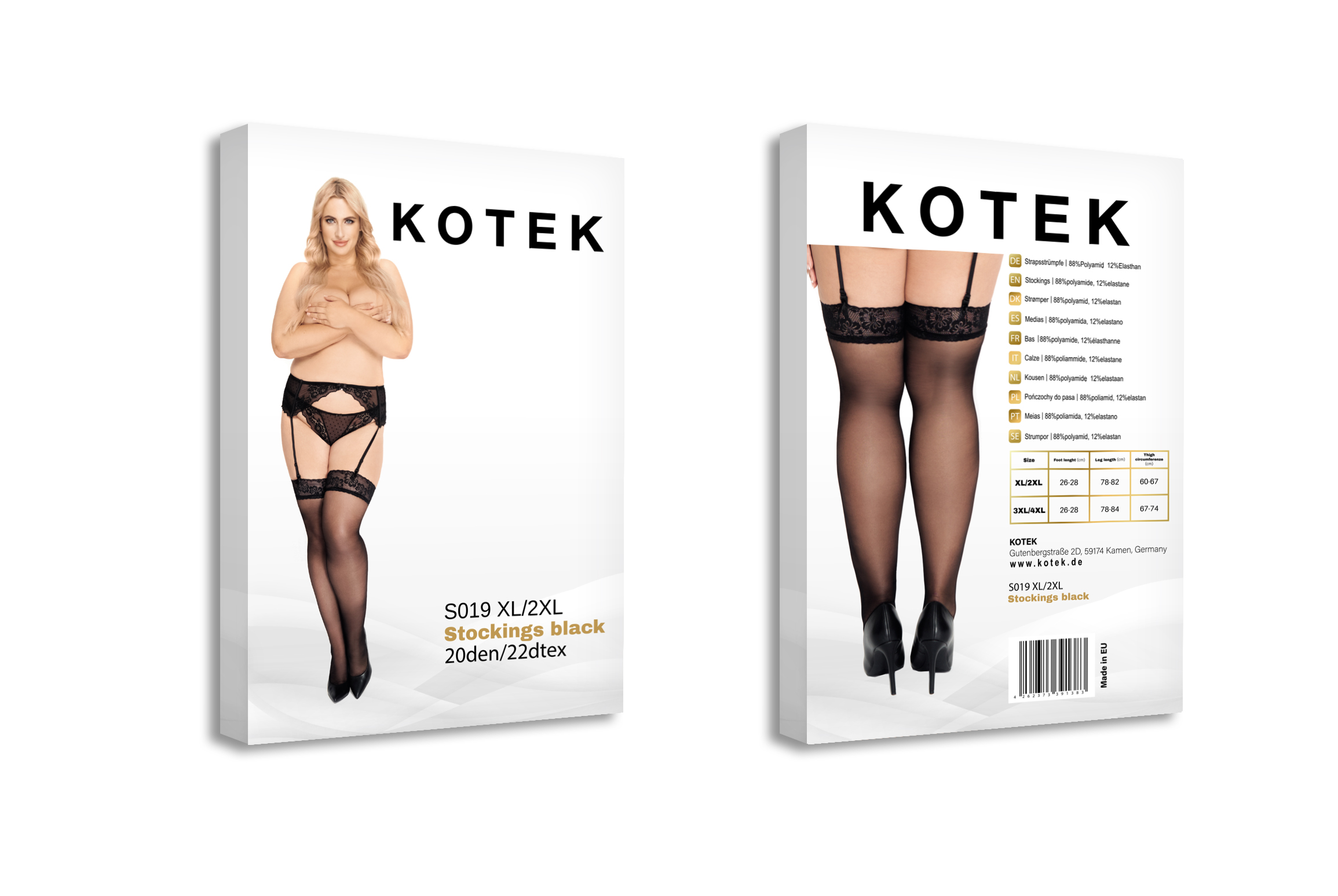 KOTEK Strapsstrümpfe S019 schwarz XL/2XL KOTEK Strapsstrümpfe S019 schwarz XL/2XL