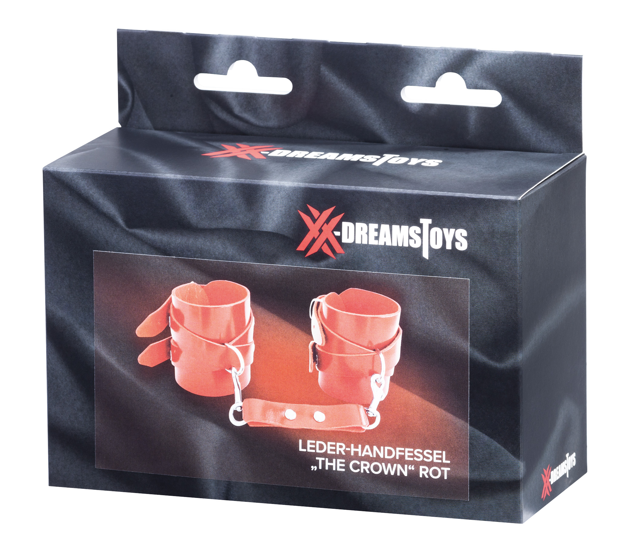 XX-DREAMSTOYS Leder-Handfessel "The Crown" rot