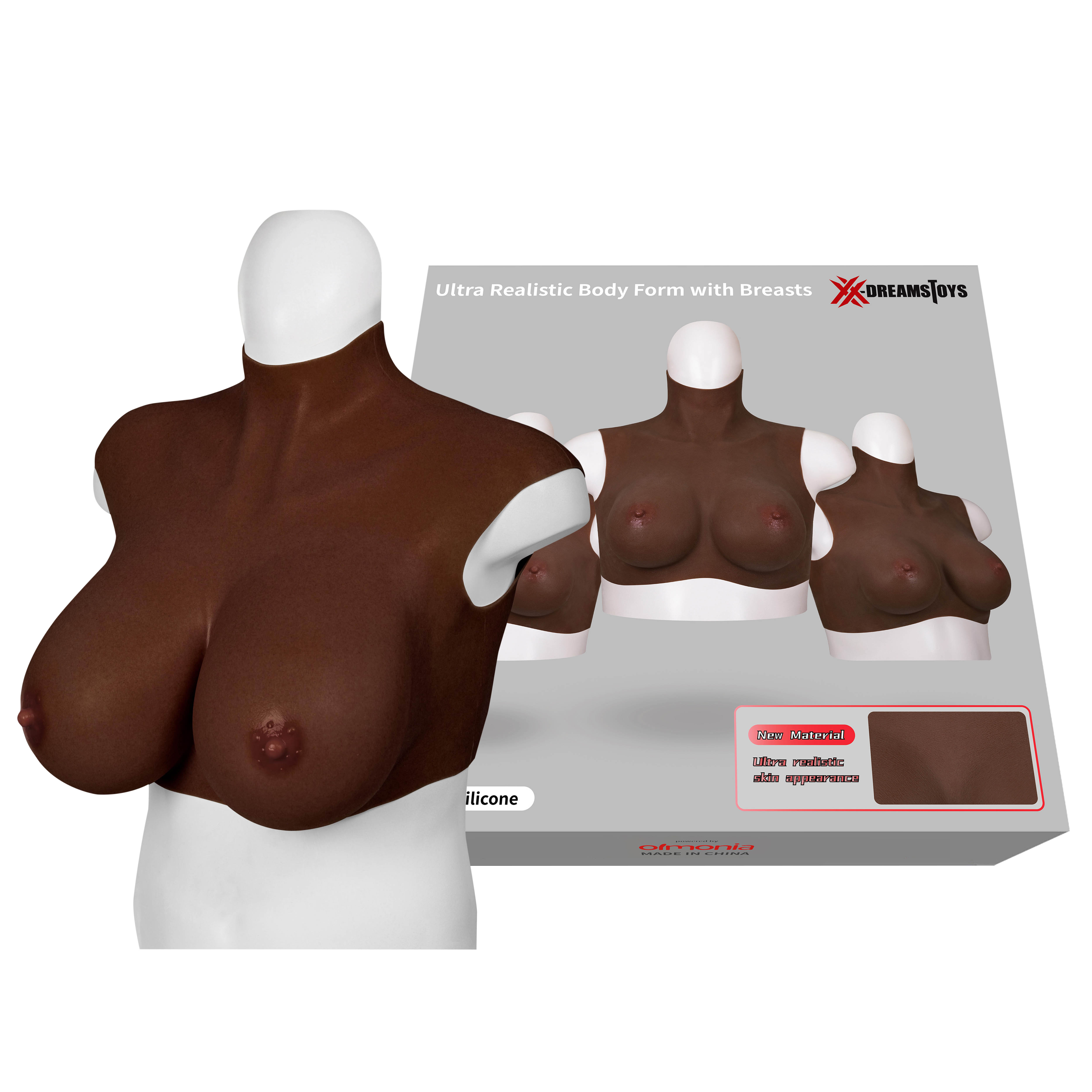 XX-DREAMSTOYS Ultra Realistic Breast Form black Size XL (H-cup)*