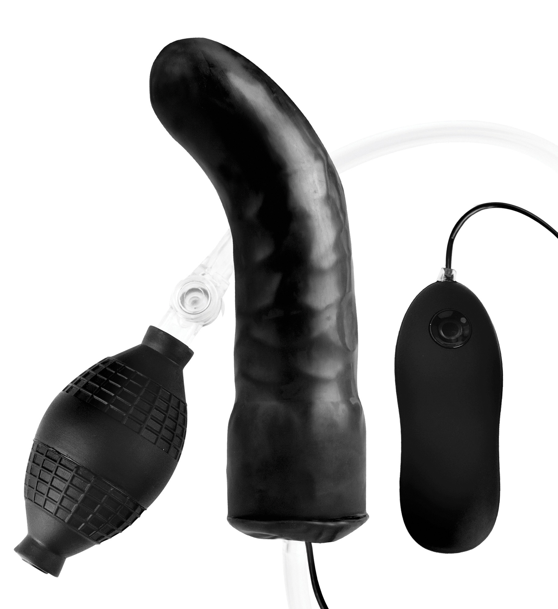 LUX FETISH 6" Inflatbale Vibrating Curved Dildo