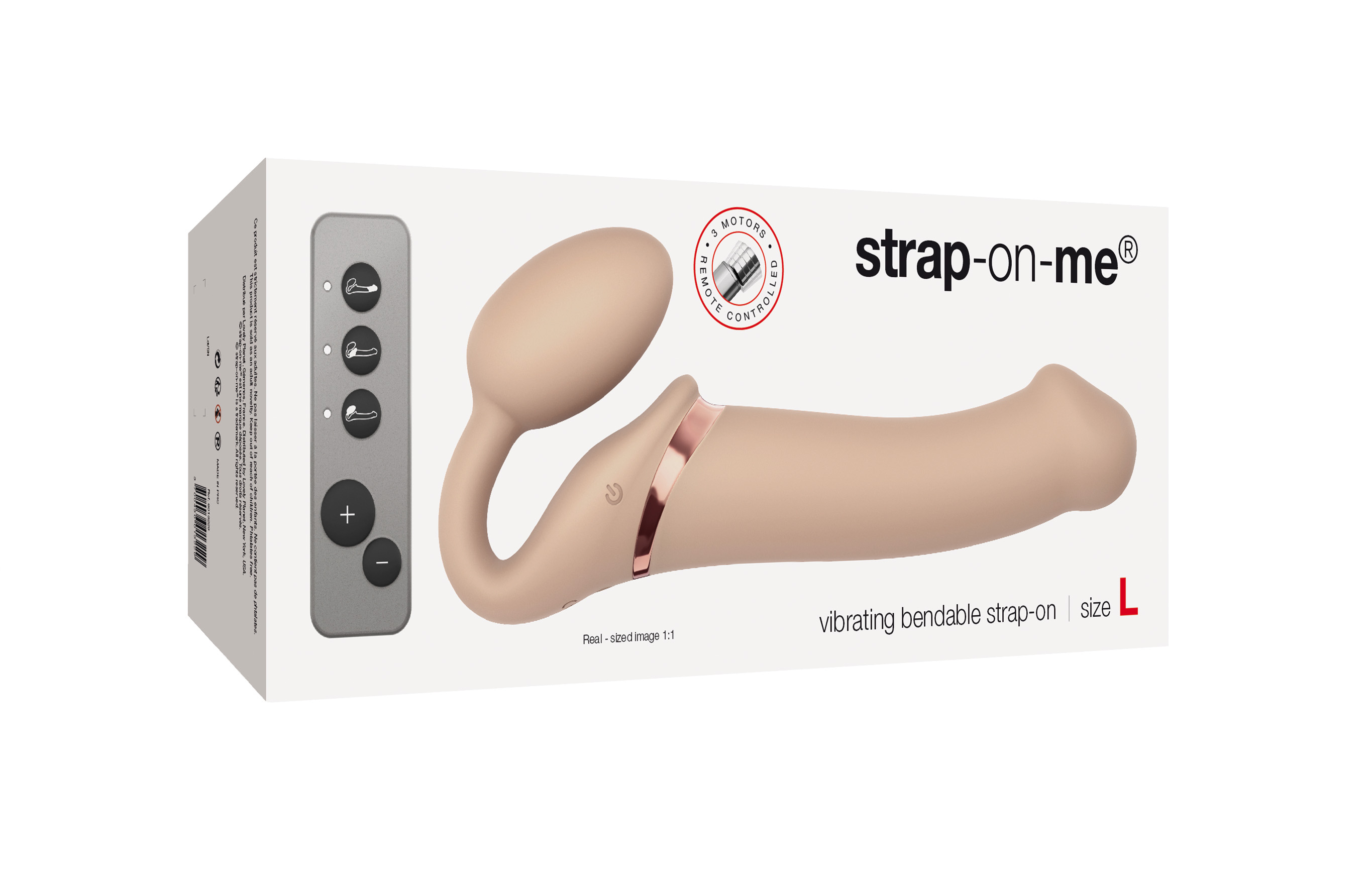 Strap-on-me Vibrating bendable strap-on vanilla L