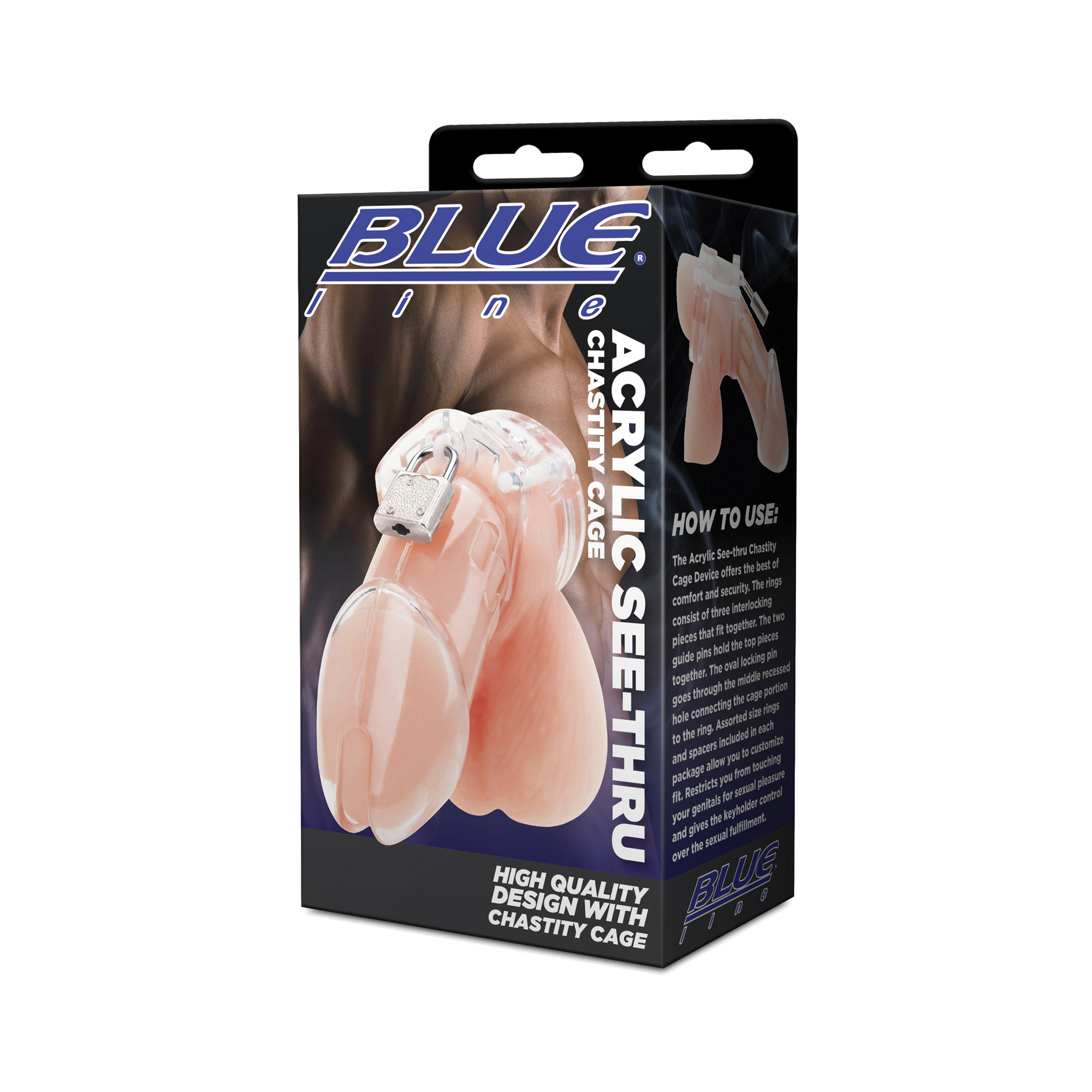 BLUE LINE C&B GEAR Acrylic See-thru Chastity Cage