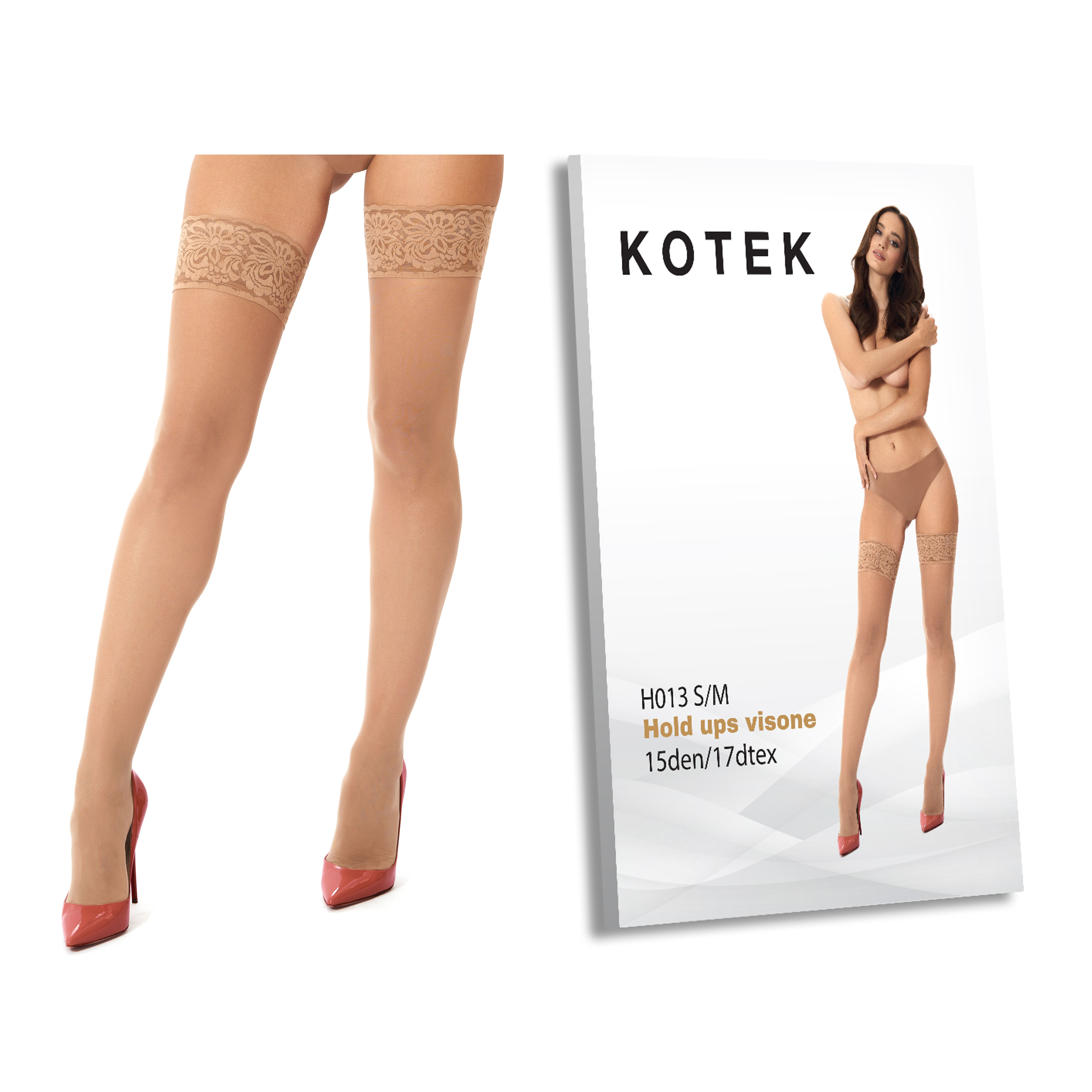 KOTEK Halterlose Strümpfe H013 visone S/M KOTEK Halterlose Strümpfe H013 visone S/M