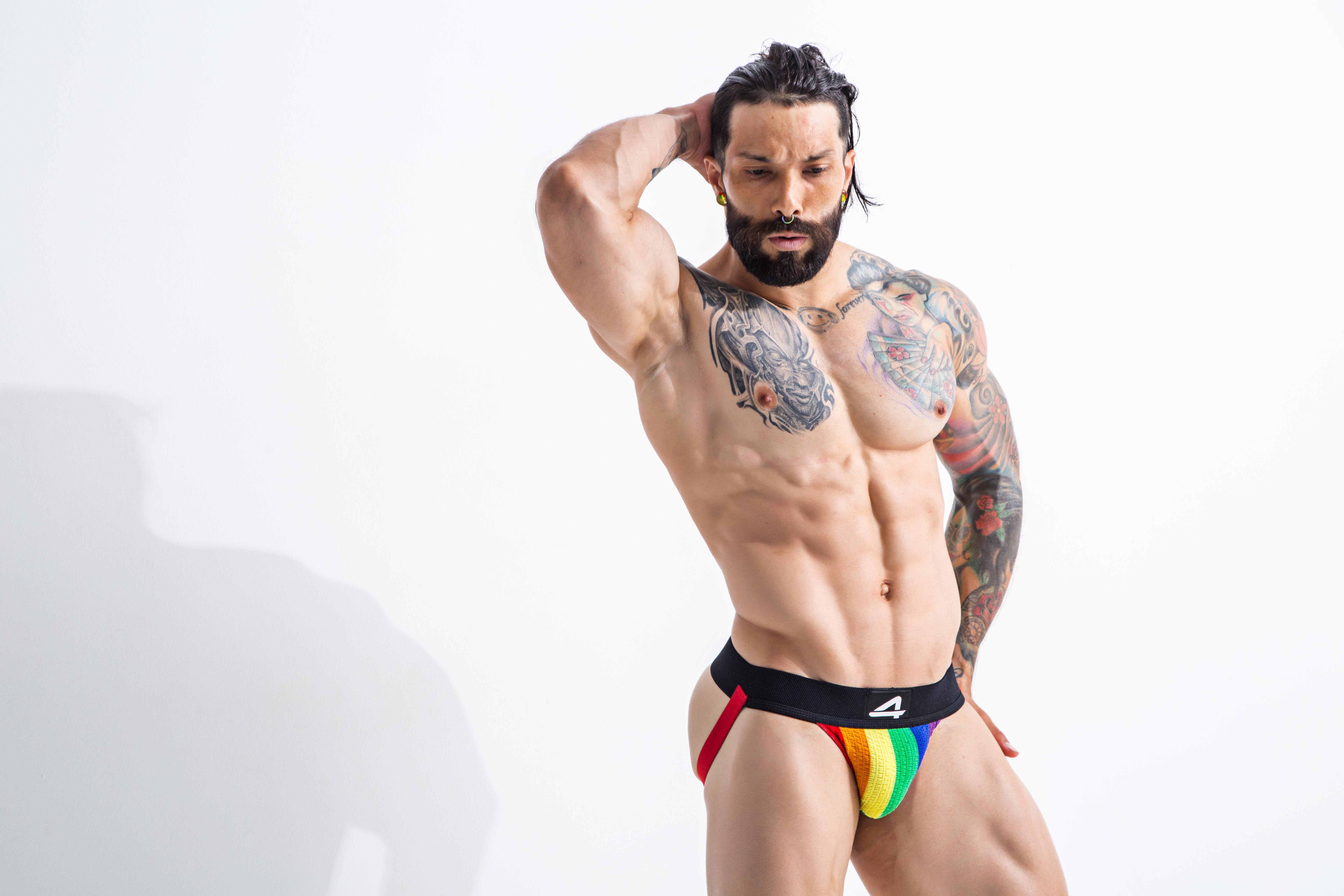 *C4M Jockstrap Stripe Pride L