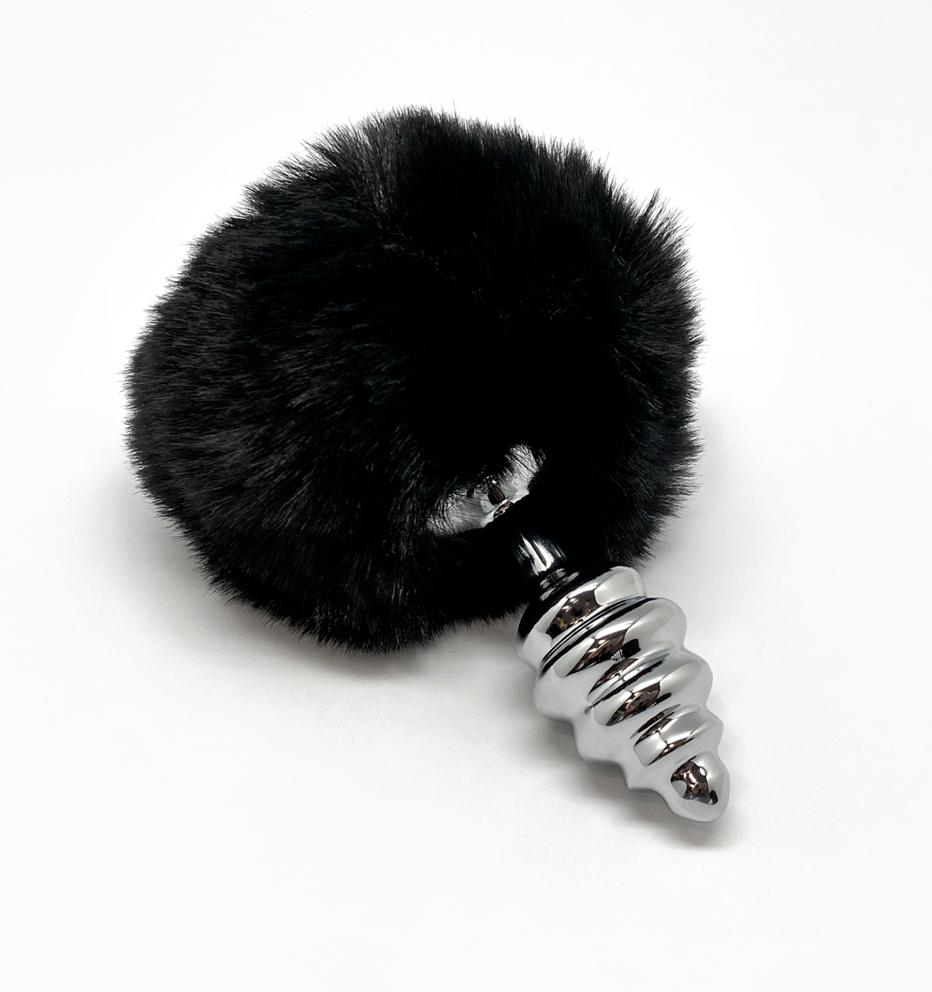 ALIVE Metal Anal Fluffly Twist Plug S Black