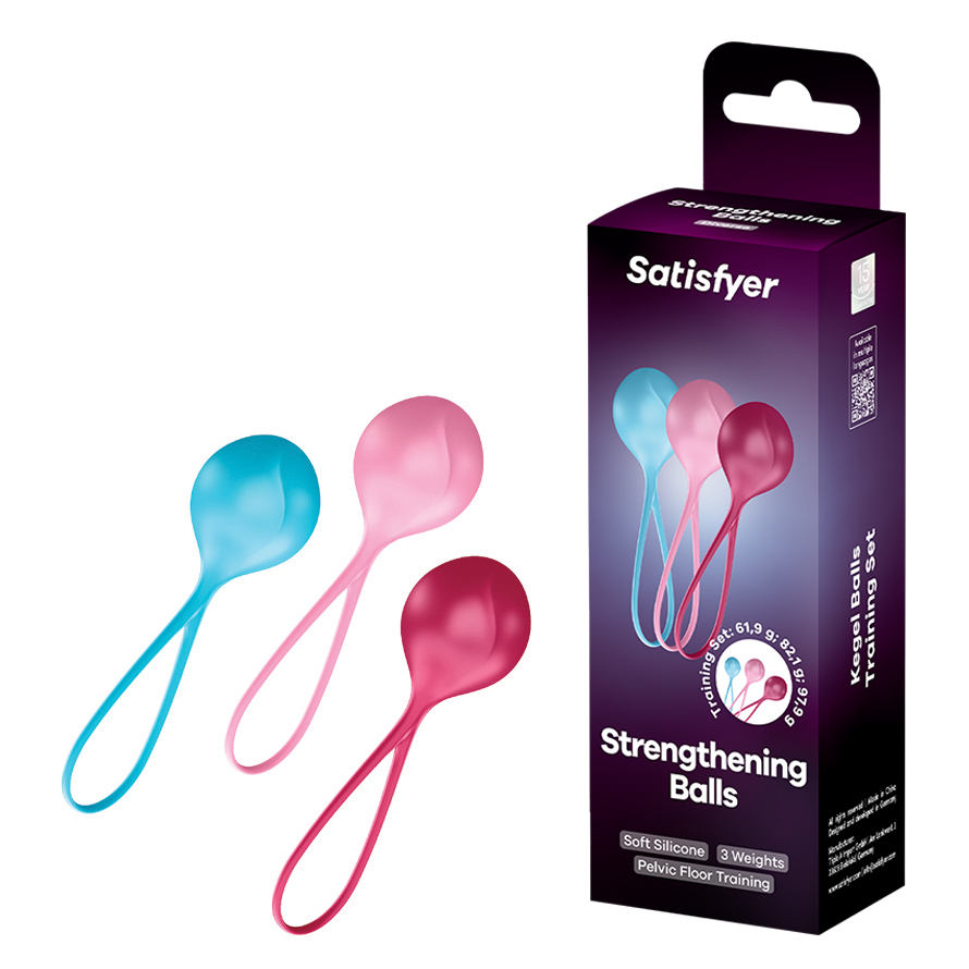 SATISFYER Balls Training Set Single turquoise-red-pink