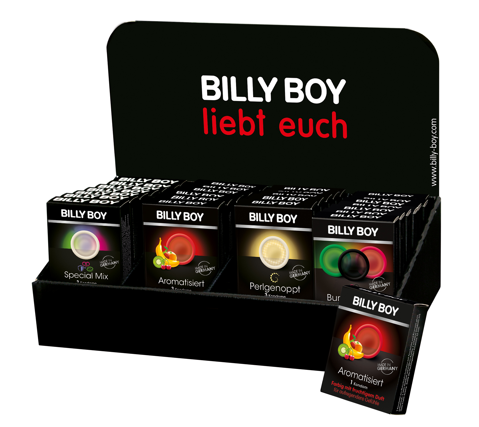 BILLY BOY Thekendisplay mit 28 X 3er Packungen