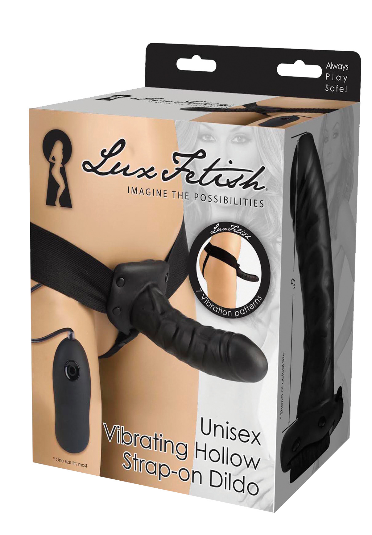 LUX FETISH Unisex Vibrating Hollow Strap-On